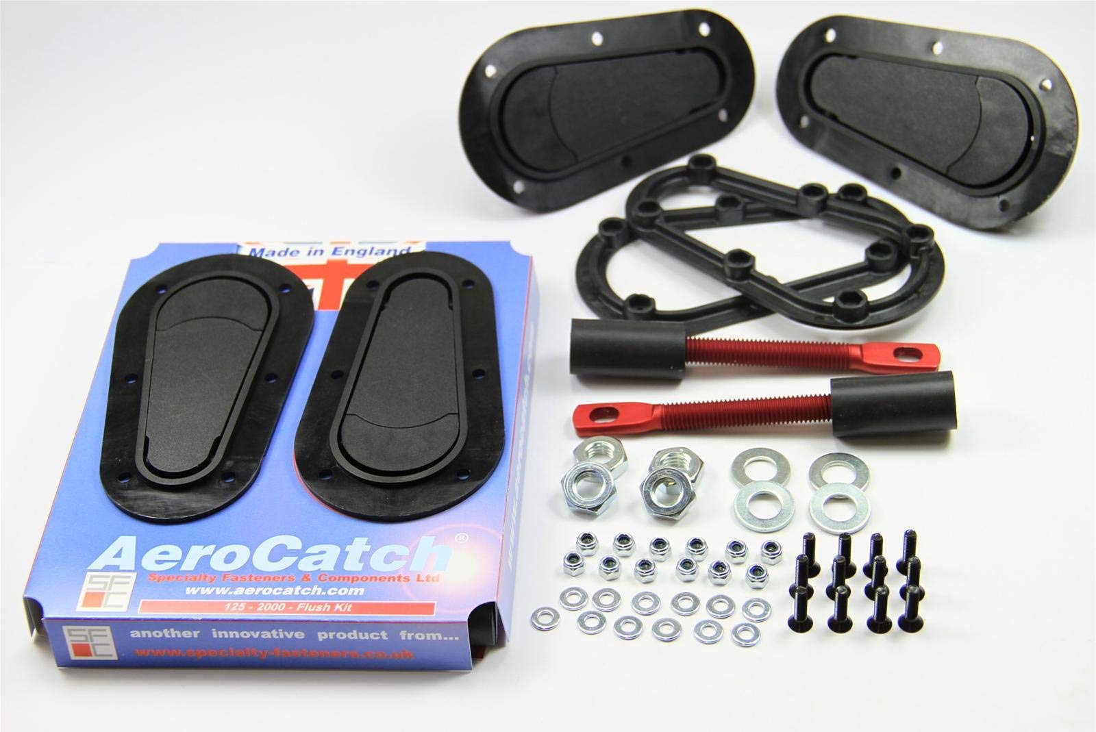 Aerocatch 125-2000 Below Panel Flush Non-Locking Hood Latch And Pin Kit - Black