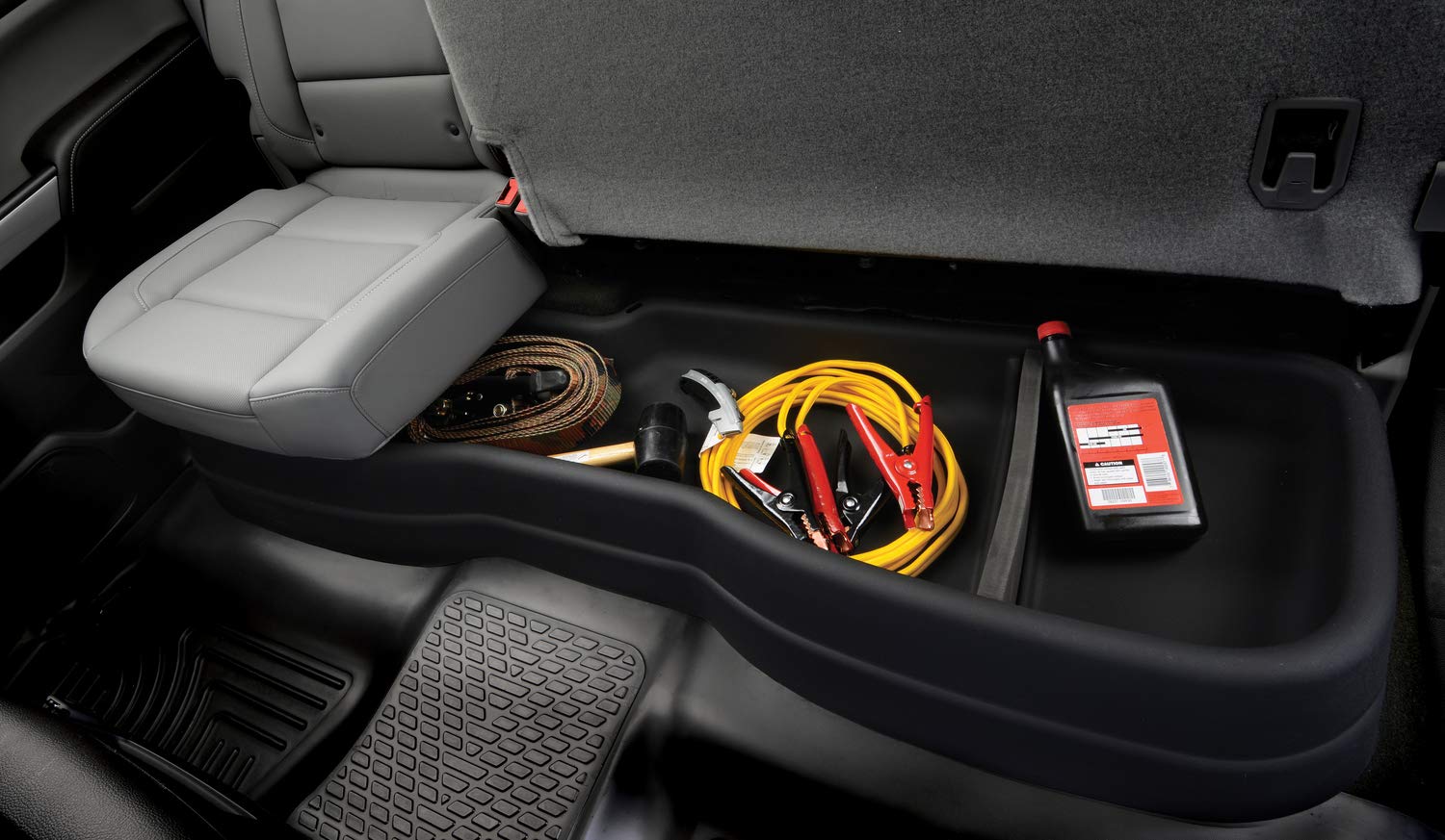 Husky Liners 9241 Gearbox Under Seat Storage Box High Density Polyethylene/Thermoplastic Elastomer Black Gearbox Under Seat Stor