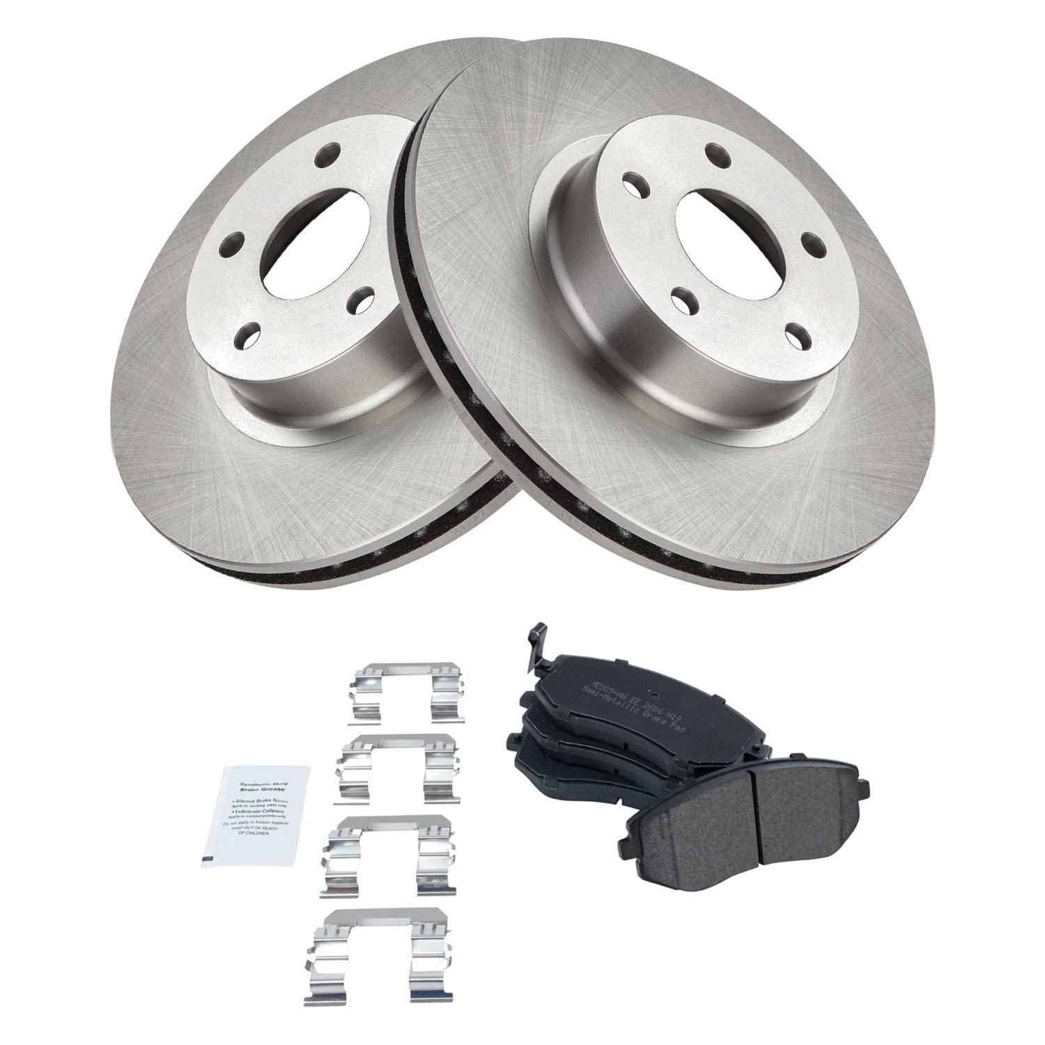 Trq Front Brake Pad & Rotor Kit Brake Pads Brake Rotor Semi-Metallic Compatible With 2005-2006 Saab 9-2X 2002-2010 Subaru Imprez