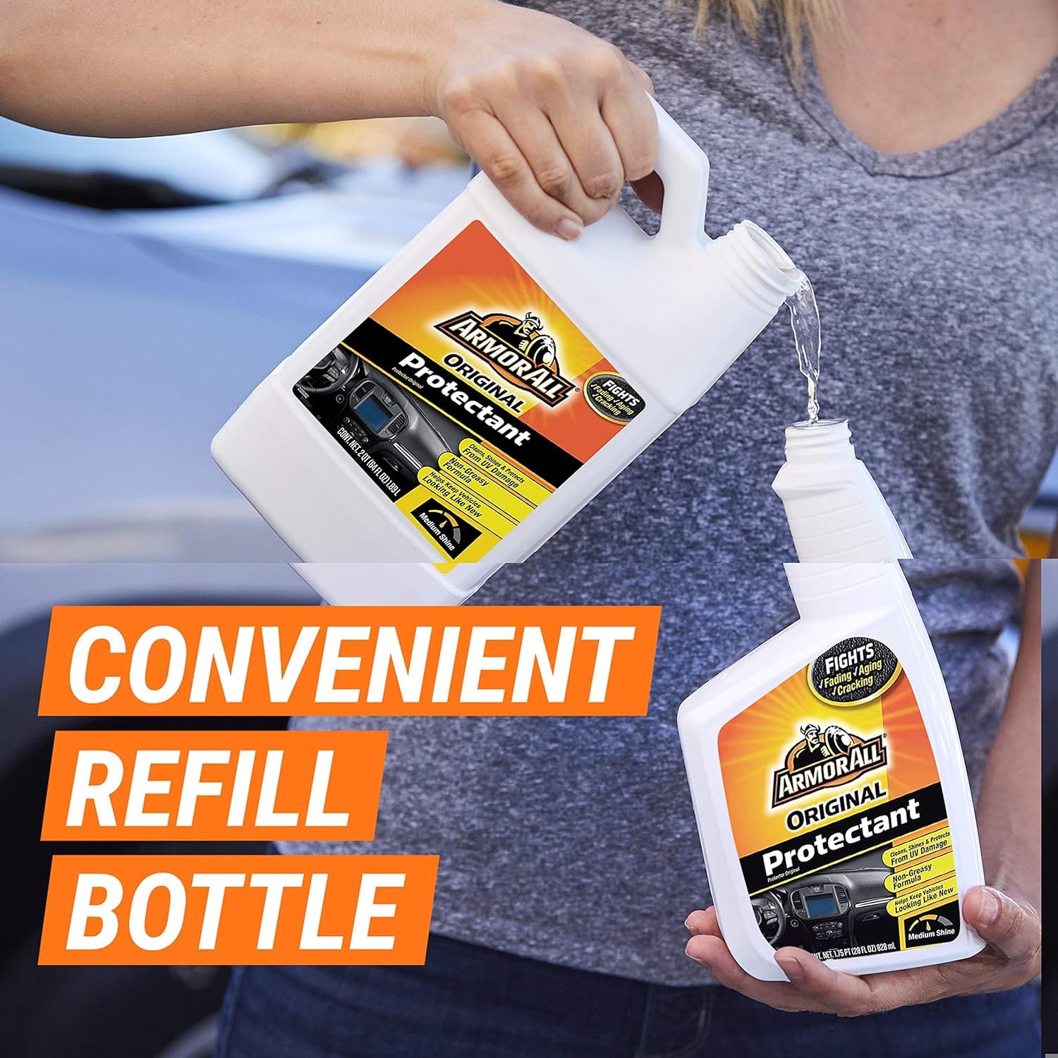 Armor All Car Protectant Refill, Car Interior Cleaner With Uv Protection, 1 Gal Each, 128 Fl Oz (Pack Of 1),White