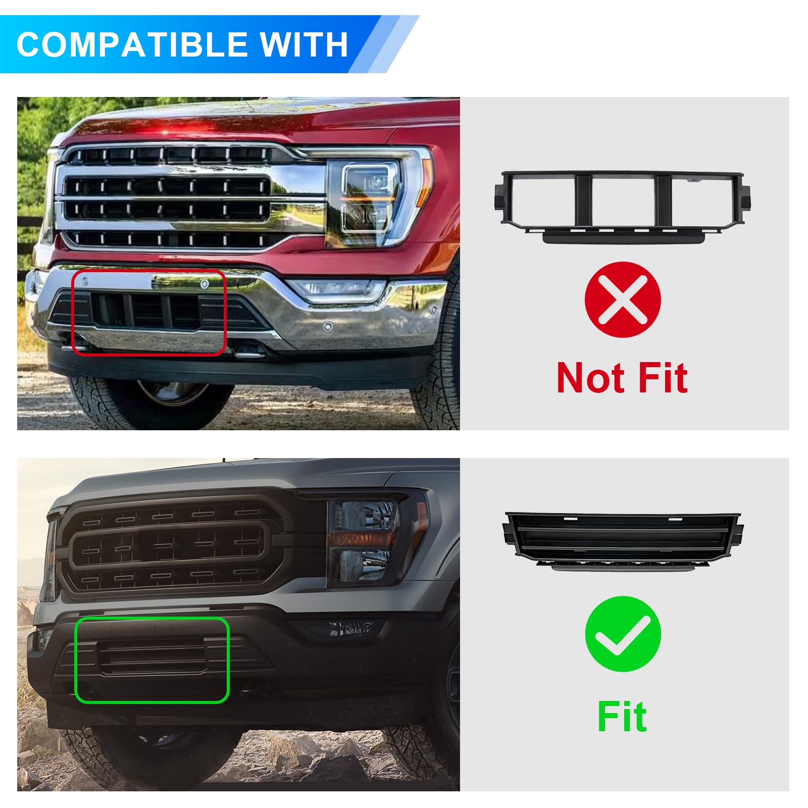 License Plate Frame for 2021 2022 2023 Ford F150 Accessories- Front Bumper License Plate Bracket Holder 3.3L 5.0L ML3Z-17A385-AB