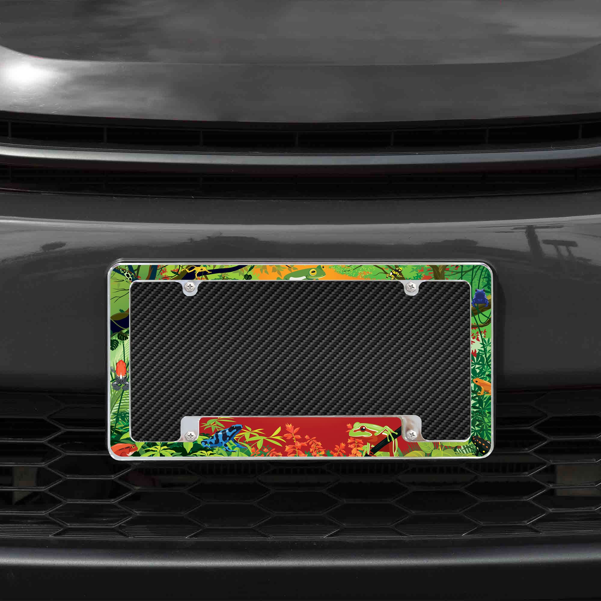 Rico Industries Rainforest Frogs All Over Automotive License Plate Frame for Car/Truck/SUV (12 x 6)