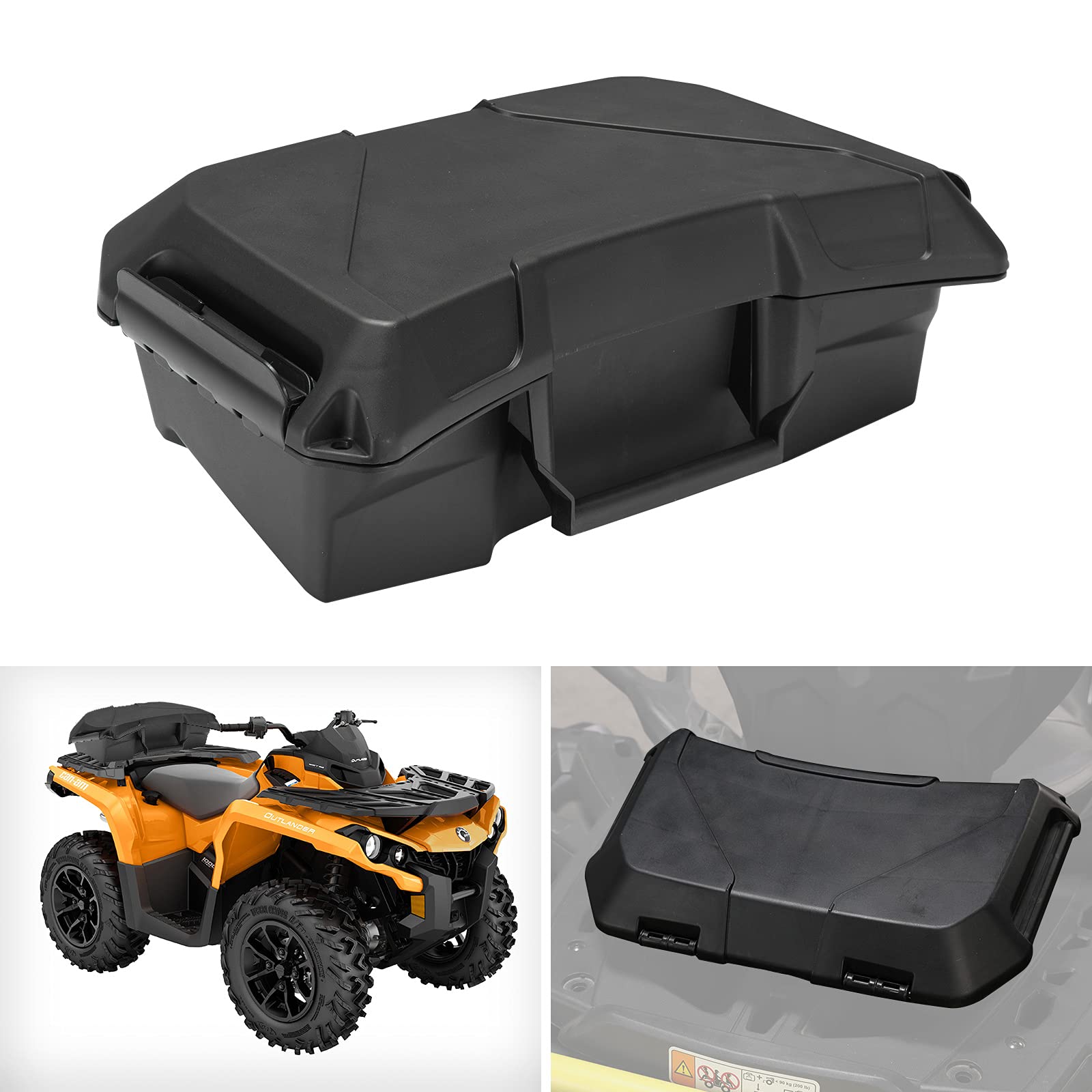 A & UTV PRO ATV Outlander Seat Rack Storage Cargo Box, 2 GAL (7.5L) Front Rear Rack Back Seat Storage Box for Can-Am Outlander G