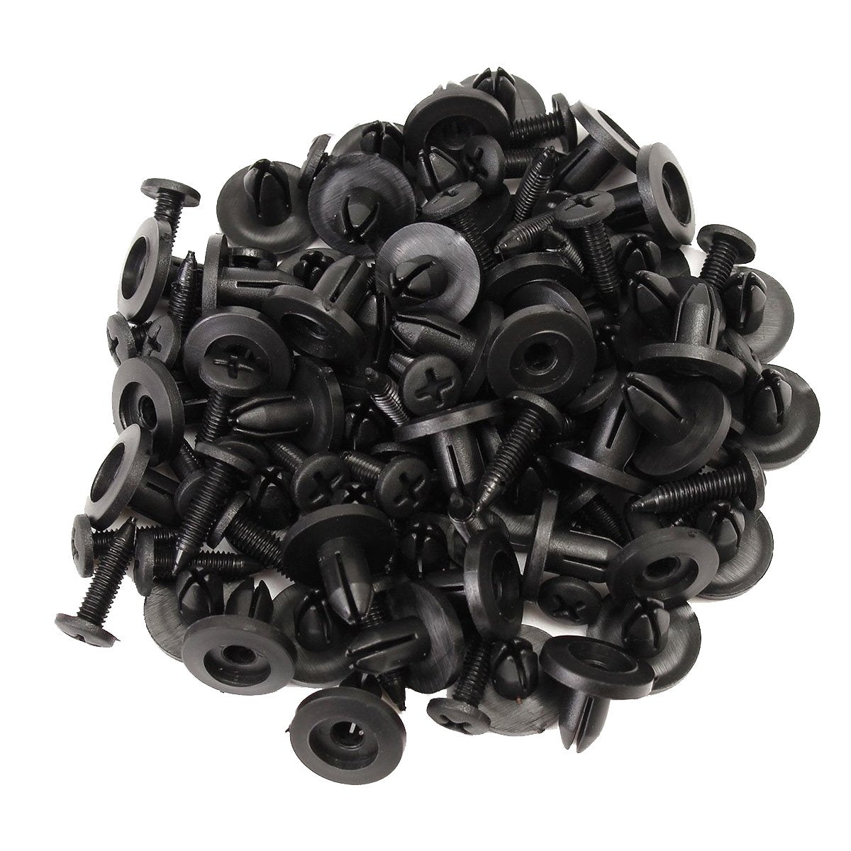Lantee 100 Pcs Car Front Fender Skirt Push-Type Plastic Nylon Retainer Clips Fasteners Rivets 15 X 12 X 6Mm