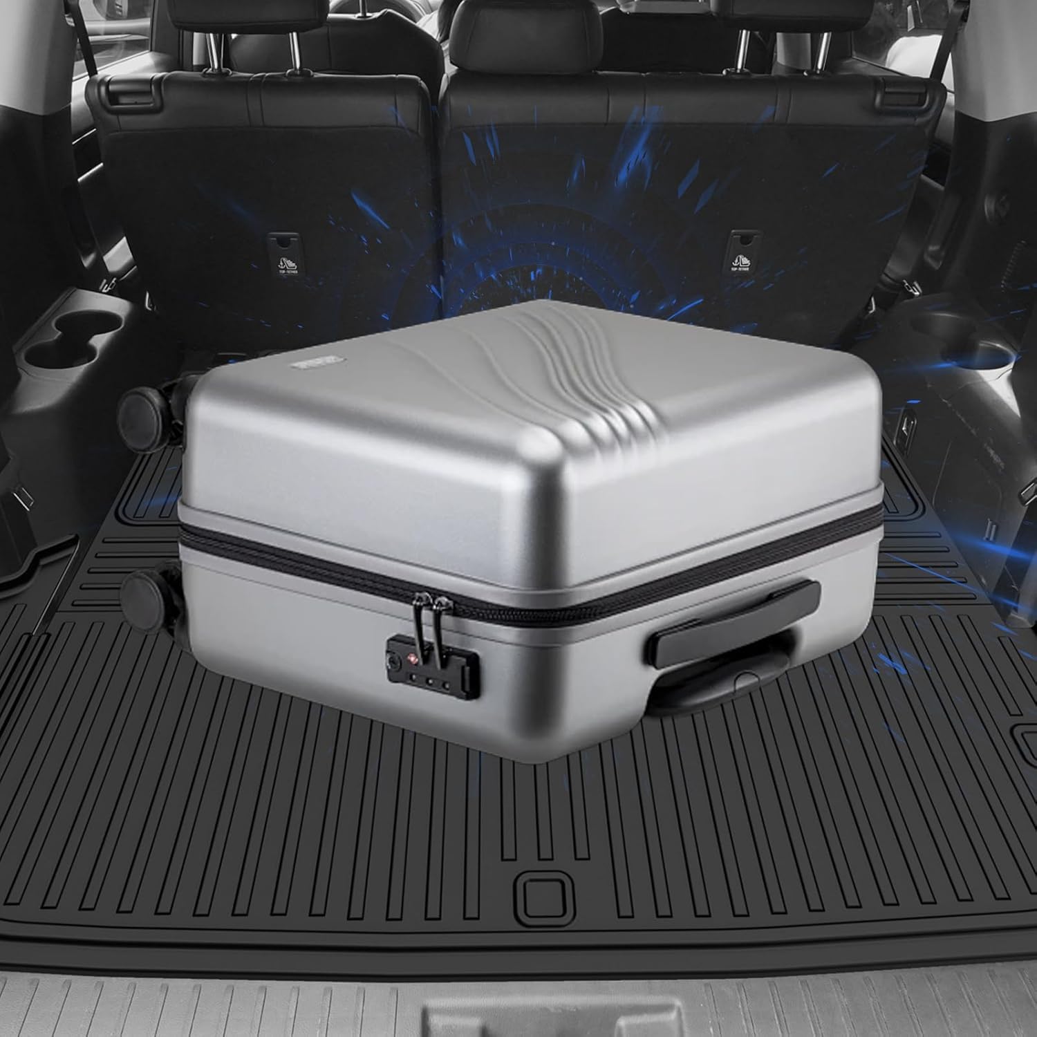 AOMSAZTO Heavy Duty TPE Floor Mats for 2020-2026 Toyota Highlander, 3 Rows, Black, Model FM-TO-012-5-ZH-2-A