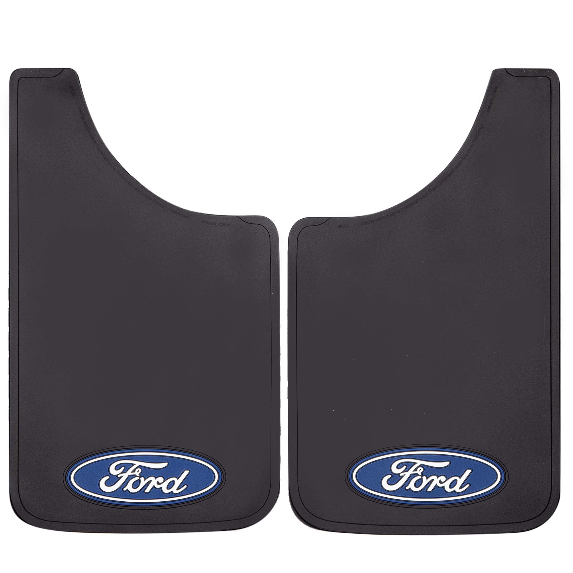 Plasticolor 000539R01 Ford Oval Logo Easy Fit Mud Guard 11"X19" - Set Of 2 , Black