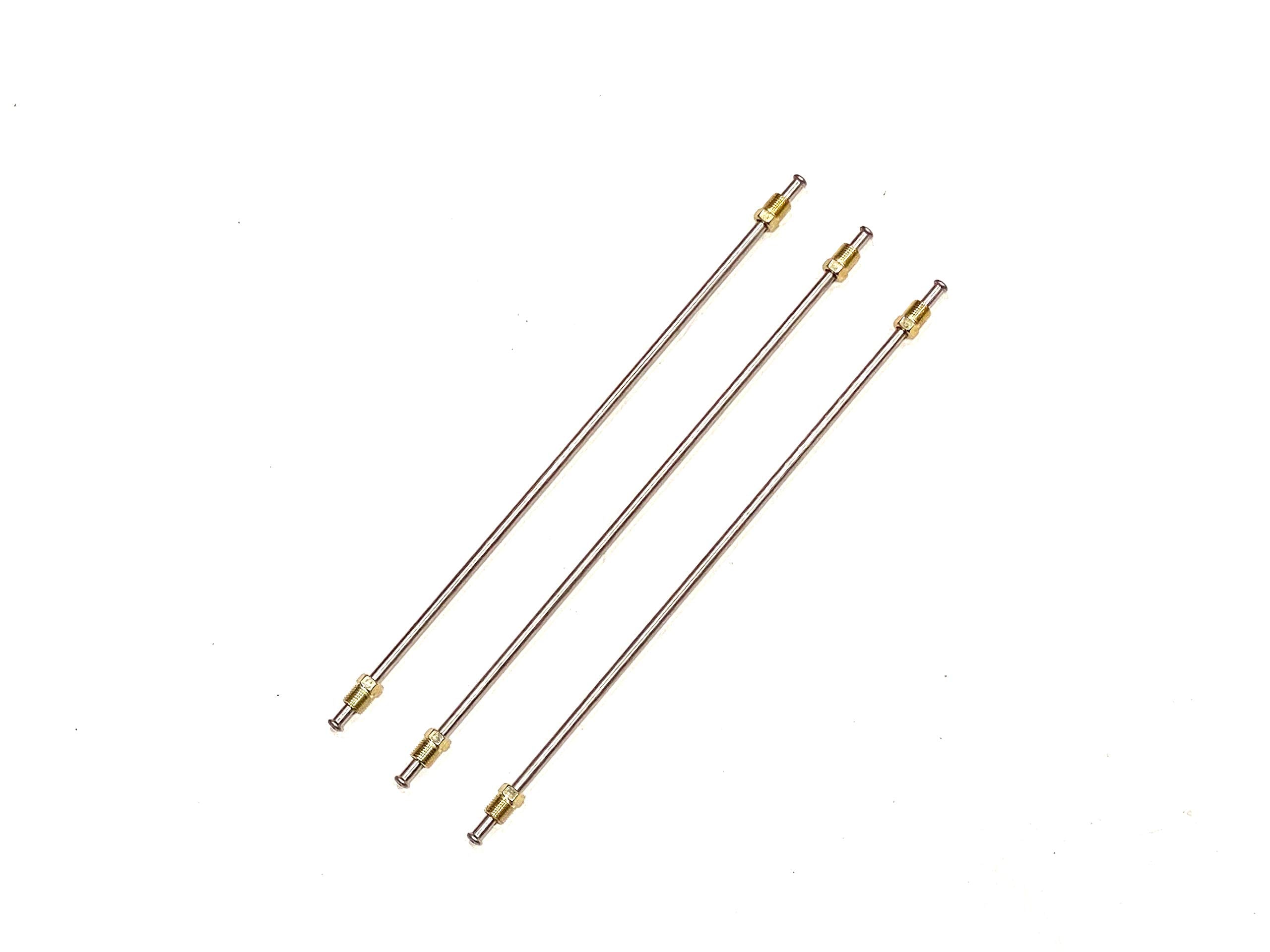 The Stop Shop 3/16 Inch Stainless Steel Brake Lines with Inverted Double Flared Ends & Fittings 16 Inches Long (Pack of 3)