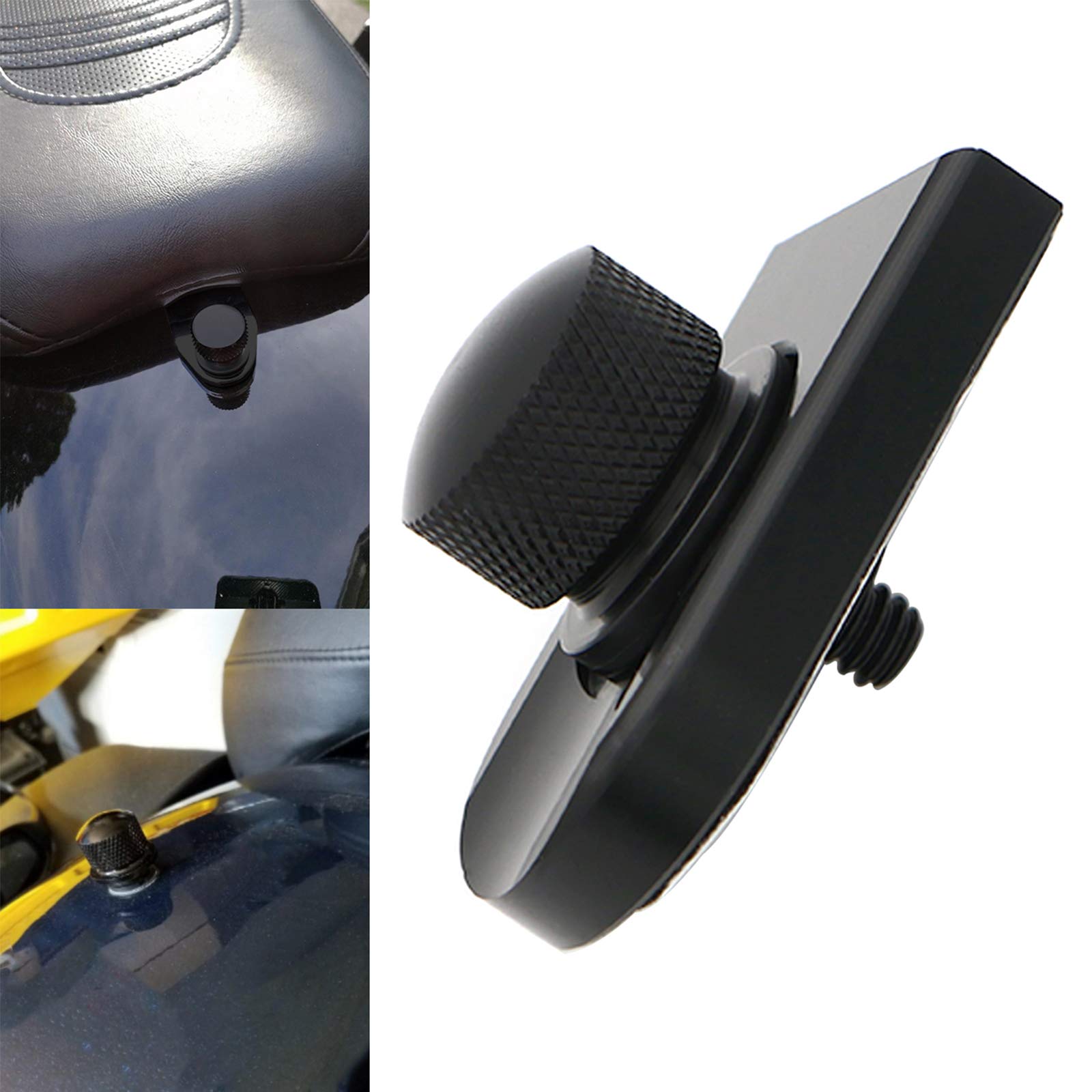 Buyinhouse Seat Bolt Tab Screw Mount Knob Cover For Harley Fatboy Road King Softail Black 1996-2021
