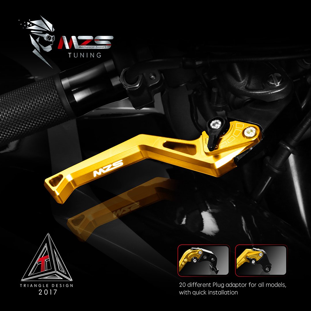 Mzs Gold Motorcycle Clutch Brake Levers Short Adjustable Cnc Compatible With Gsxr600 97-03 / Gsxr750 96-03 / Gsxr1000 01-04 / Sf