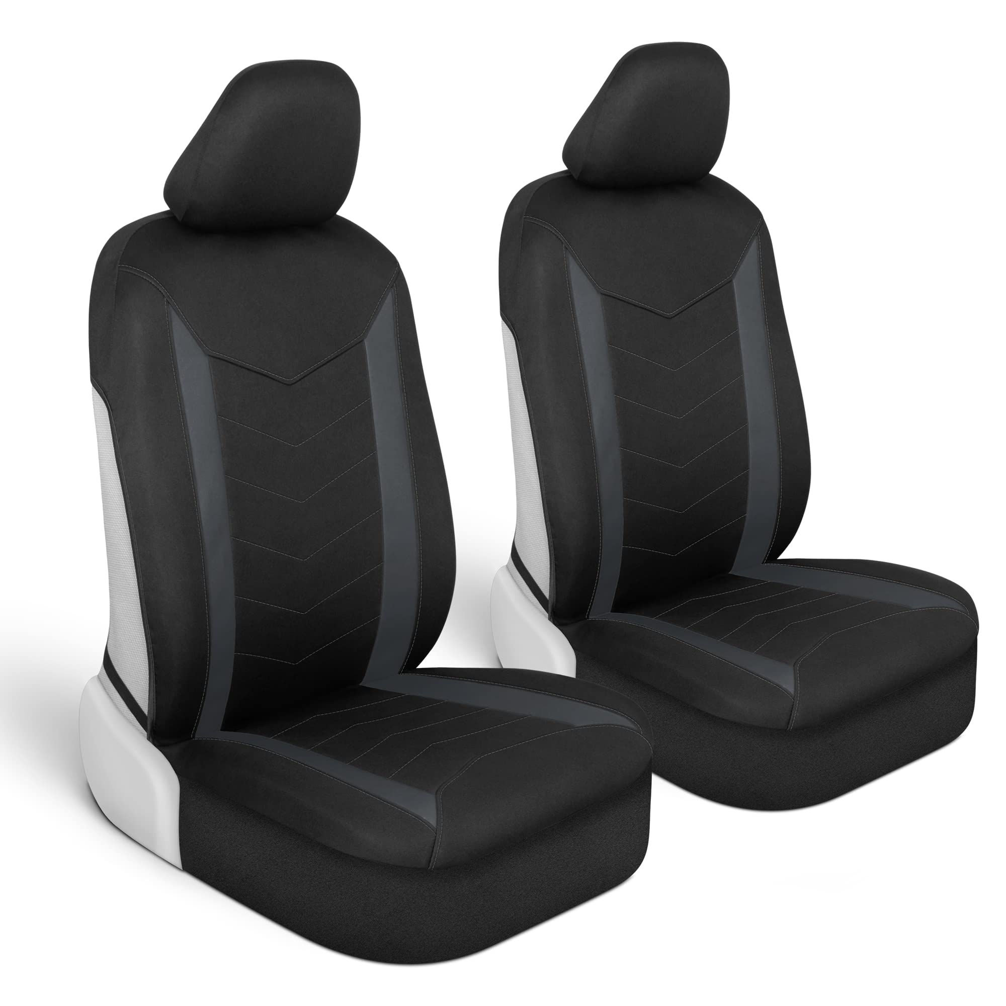 Motor Trend Spillguard 2 Charcoal Gray Seat Covers For Cars & Seat Covers For Trucks - Neoprene Waterproof Car Seat Covers Front