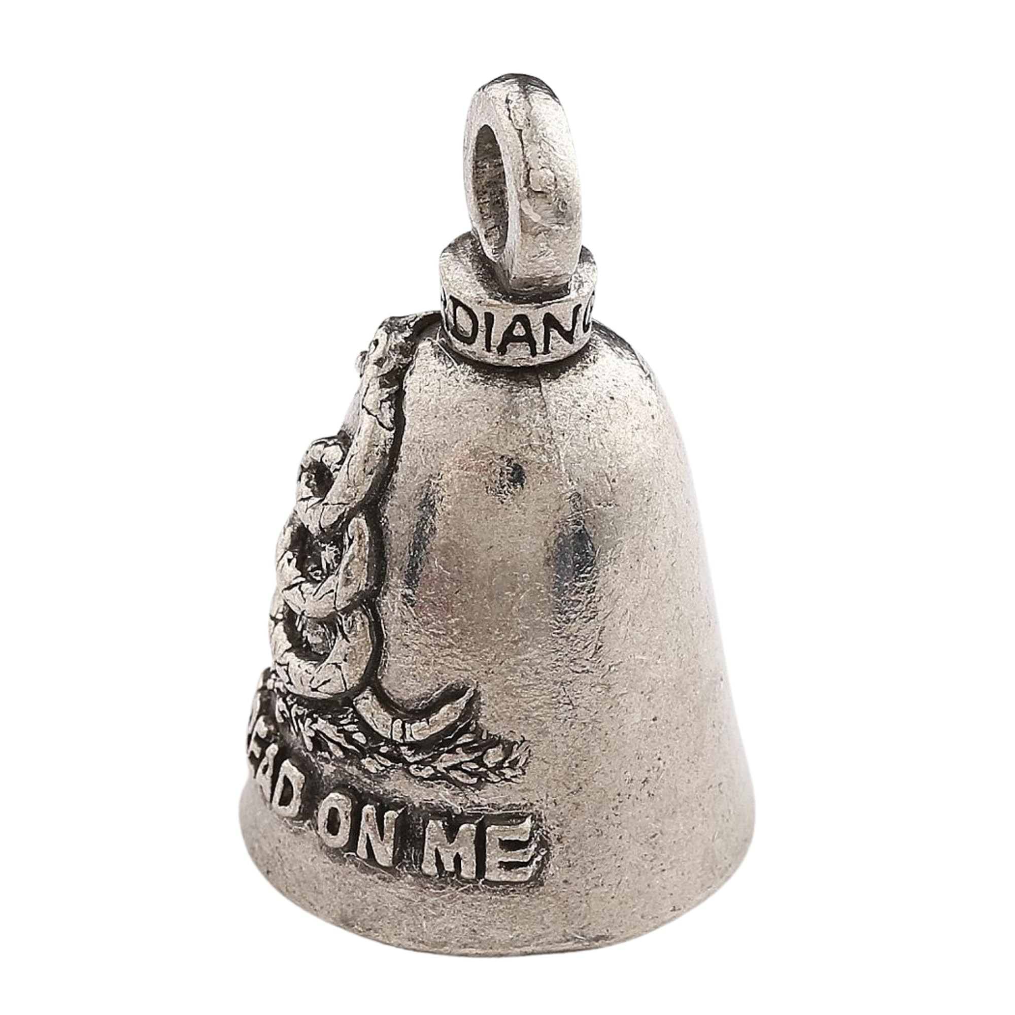 Guardian Bell Don'T Tread On Me Good Luck Bell W/Keyring & Black Velvet Gift Bag | Motorcycle Bell | Lead-Free Pewter | Good Luc