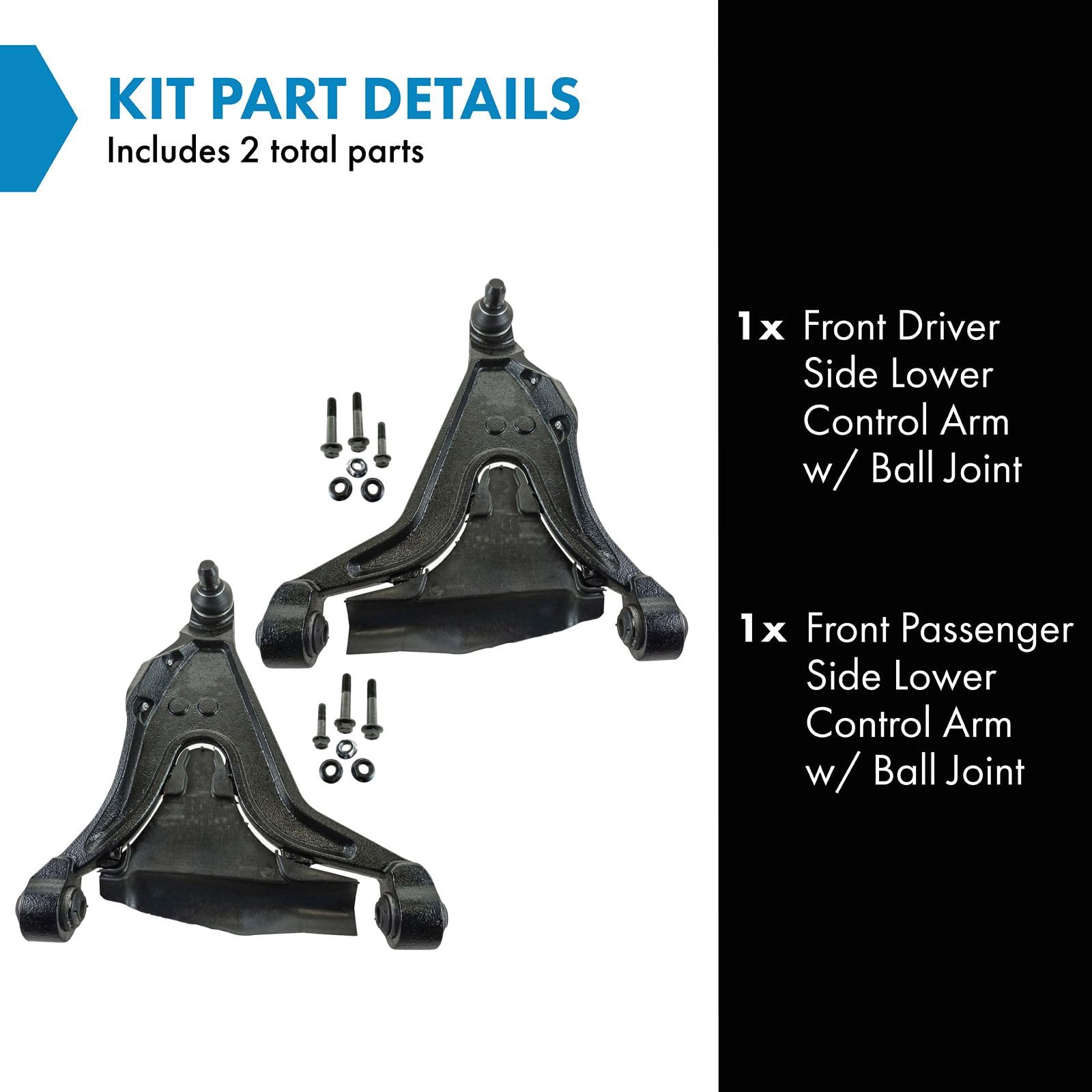 Trq Front Lower Control Arm With Ball Joint Set Compatible With 1993-1997 Volvo 850 1998-2000 S70 V70