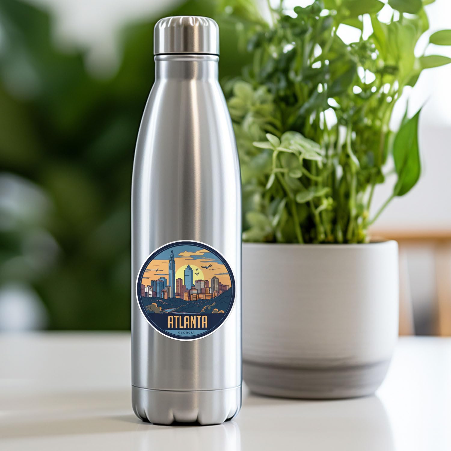 Atlanta City Sticker - Waterproof Vinyl Decal for Car Bumper, Laptop, Water Bottle, Wall, and Window, Size - 5'' Longer Side