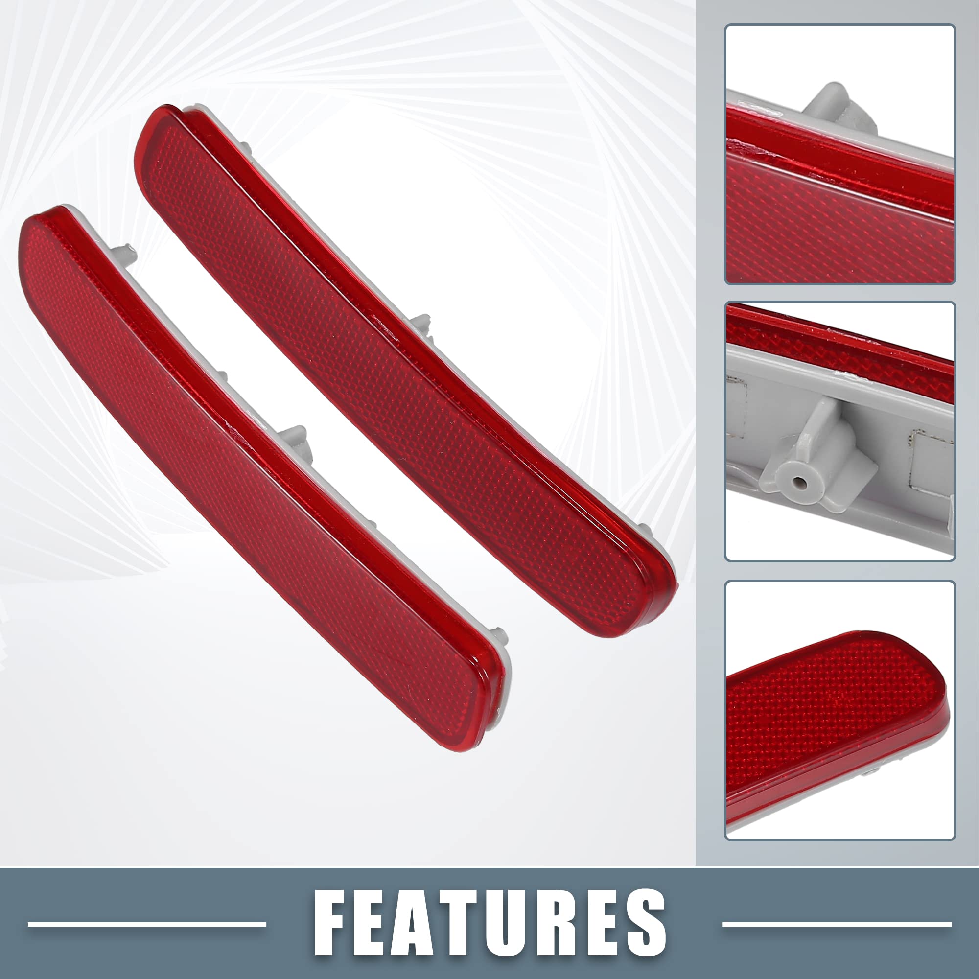 A Absopro Rear Bumper Reflector Light 81920-0E021 81910-0E041 For Toyota Highlander 2011-2013 Left Right Side Red 1 Pair