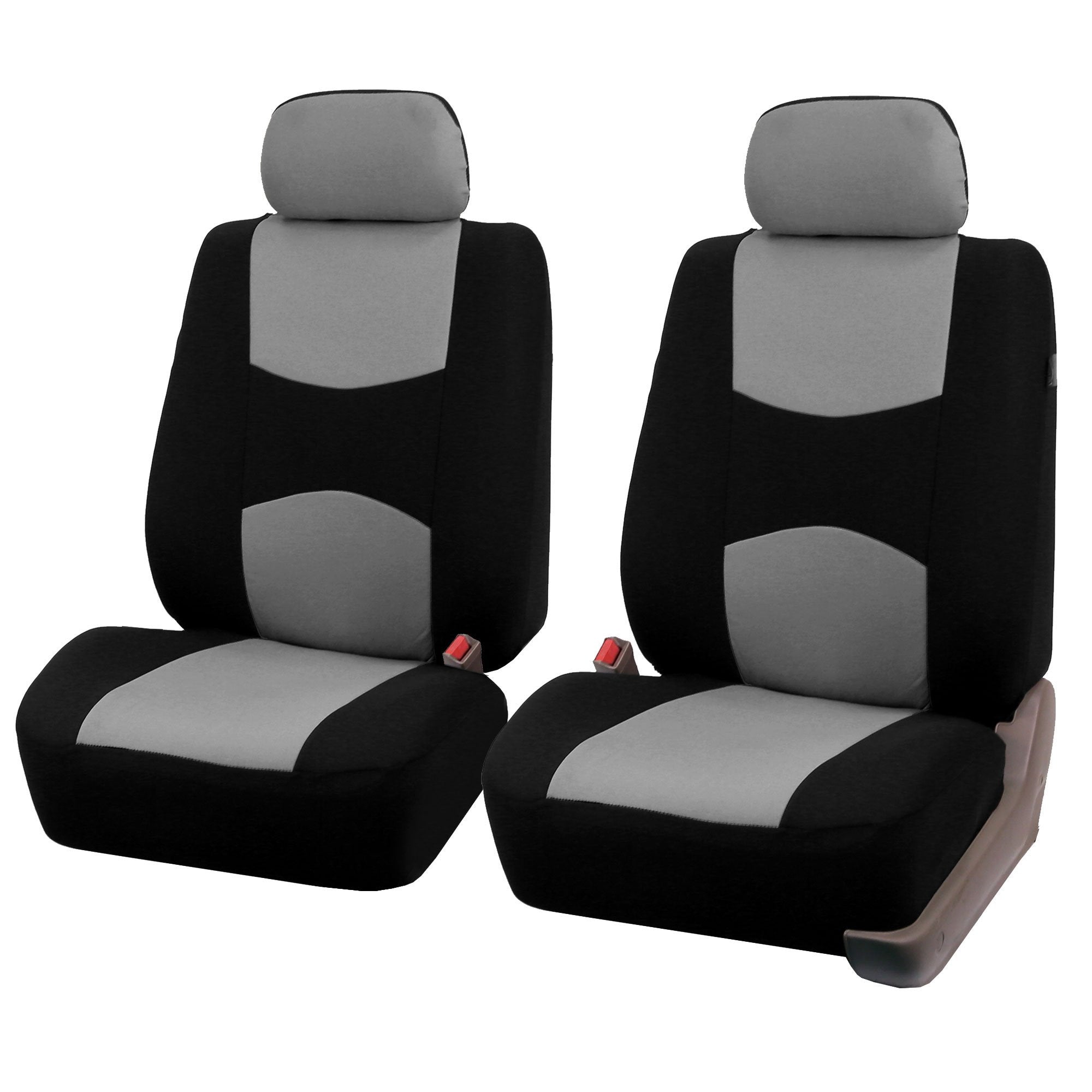 Fh Group Front Set Cloth Car Seat Covers For Low Back Seats With Removable Headrest, Universal Fit, Airbag Compatible Car Seat C