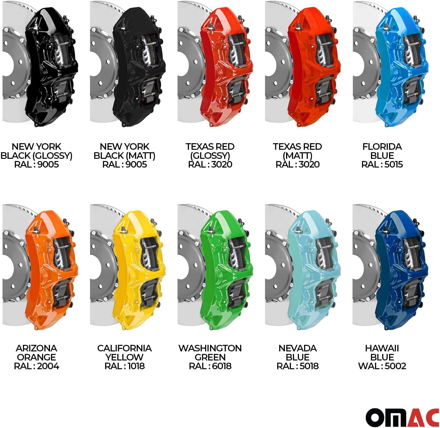 OMAC Brake Caliper Paint Kit - High-Temp Epoxy, Texas Red Matt, Model 96AA1012M