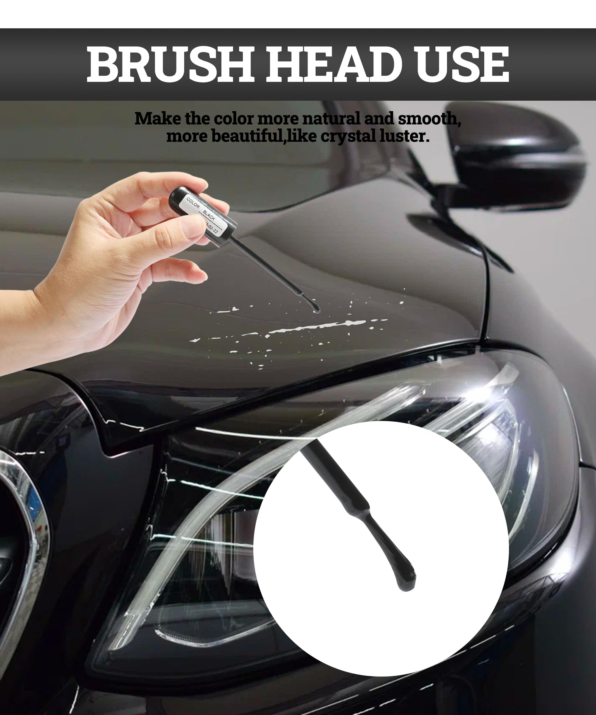 Zlirfy Car Touch Up Paint Pen,Automotive Touch Up Paint,Scratch Repair Pen,Clear Painting Pen for Erase Car Scratches (Black)