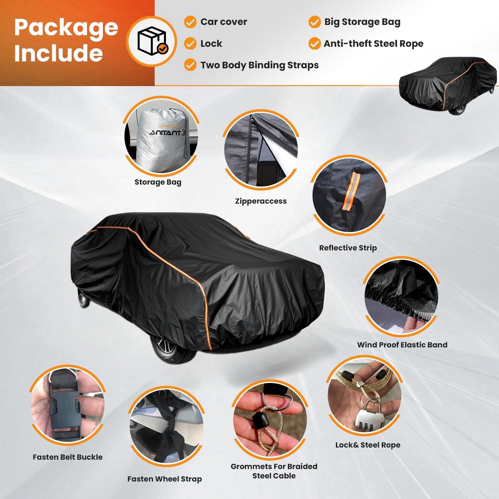 Lightweight Truck Cover Waterproof All Weather Uv Snow Rain Pickup Protection Full Exterior Cover Under 234''