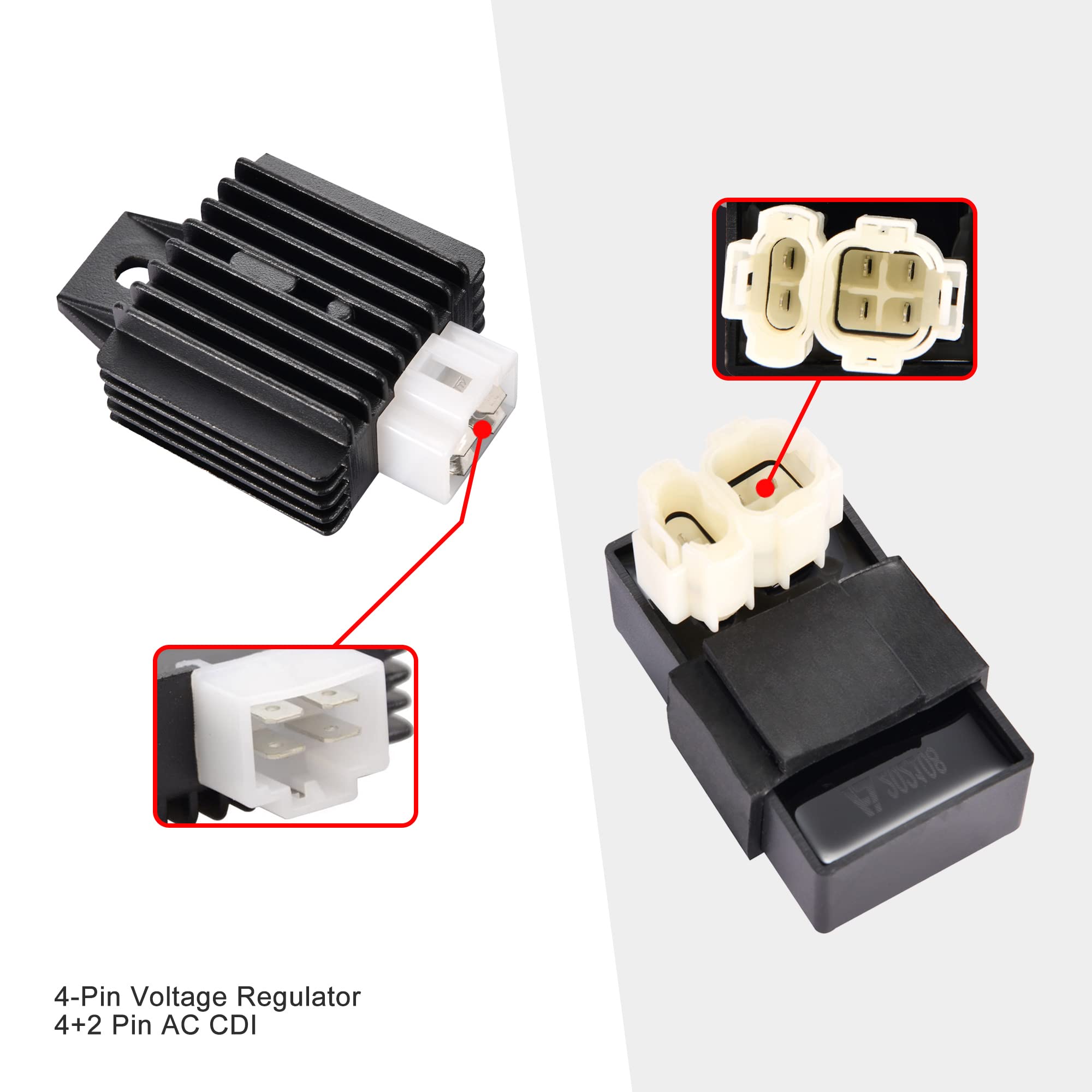 Goofit Ignition Coil Cdi Solenoid Relay Voltage Regulator Kit For Gy6 50Cc 125Cc 150Cc Engine Atv Go Kart Dirt Bike Pit Bike Sco
