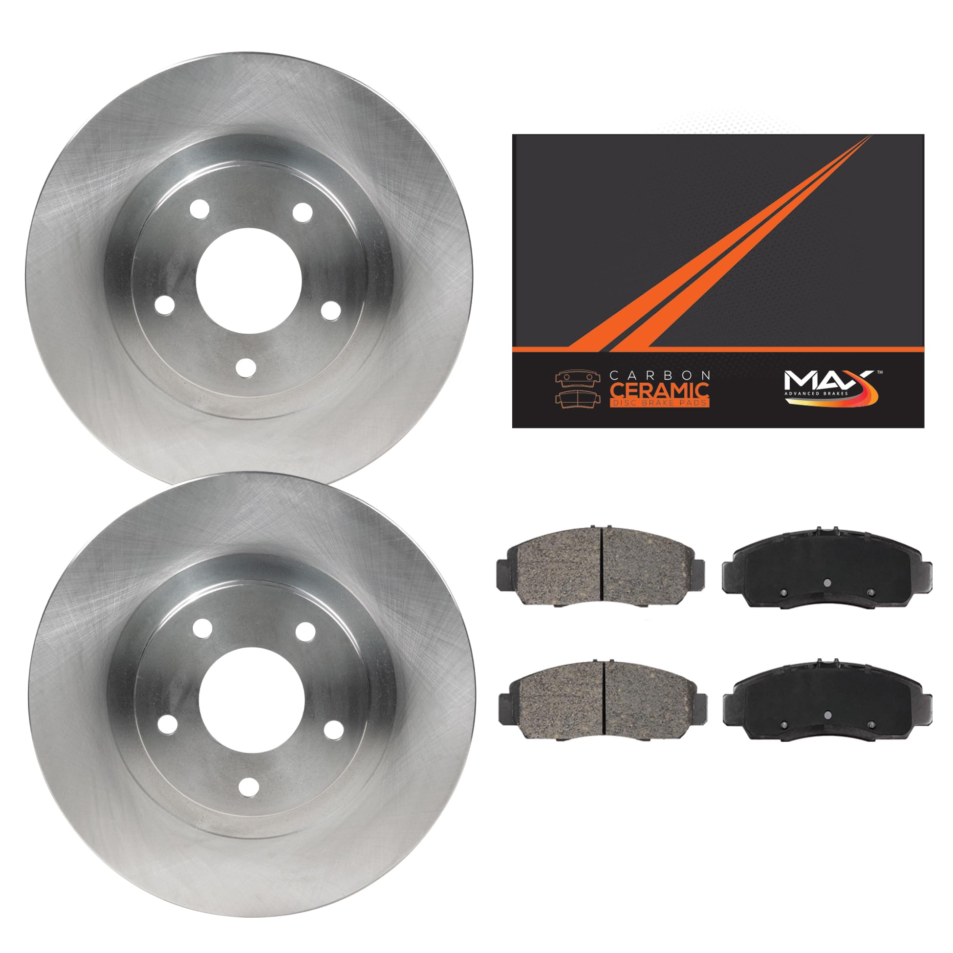 Max Advanced Brakes Rear Brake Kit Compatible With 2017 2018 2019 2020 A4 W/11.81 '' Rear Rotor Replacement Premium Oe Disc Brak