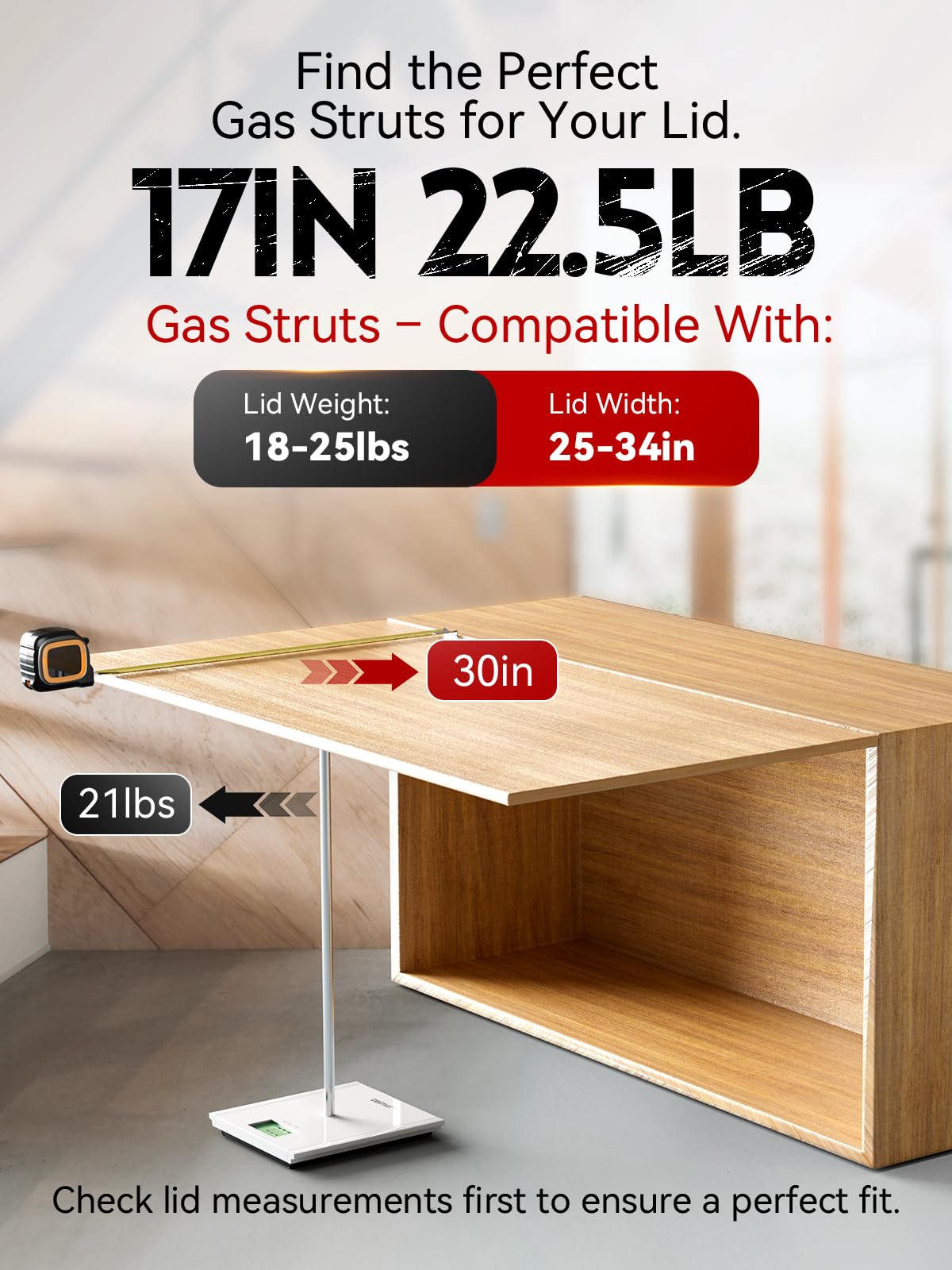 Vepagoo Gas Struts 17 Inch 22.5Lb/100N Shock With Mounting Brackets, Lift Supports For Tool Box Boat Hatch Rv Bed Cabinet Cover