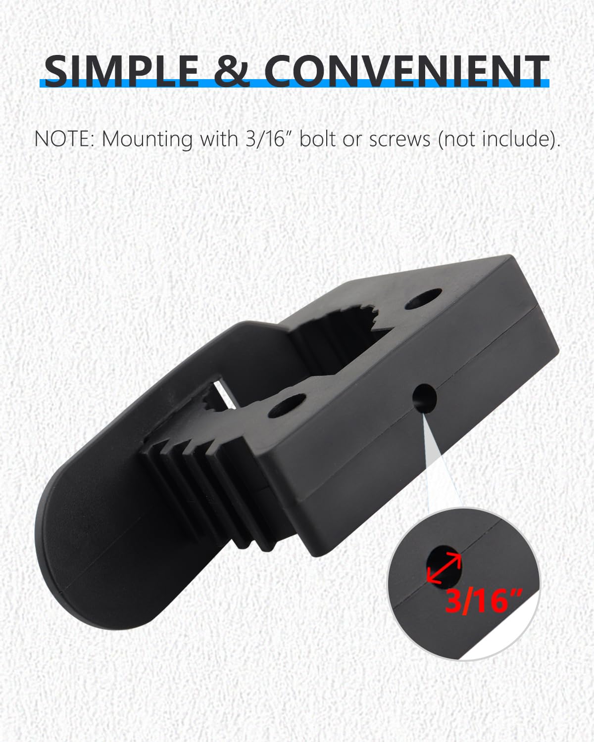 Shovel Mount for Roof Rack Rubber Clamp Mounting Kit, Shovel Holder Clamp Wall Mount Kit Car Accessories for Roof Rack, Boats, M