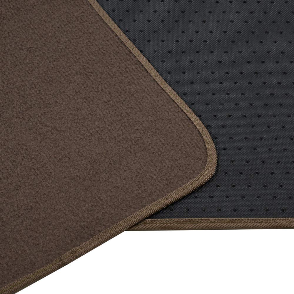 BDK Premium 4PC Carpet Car Floor Mats, Dark Beige, Rubber with Vinyl Safety Heel Pad, Model MT-100-DB for Car, Truck, SUV, Coupe Sedan