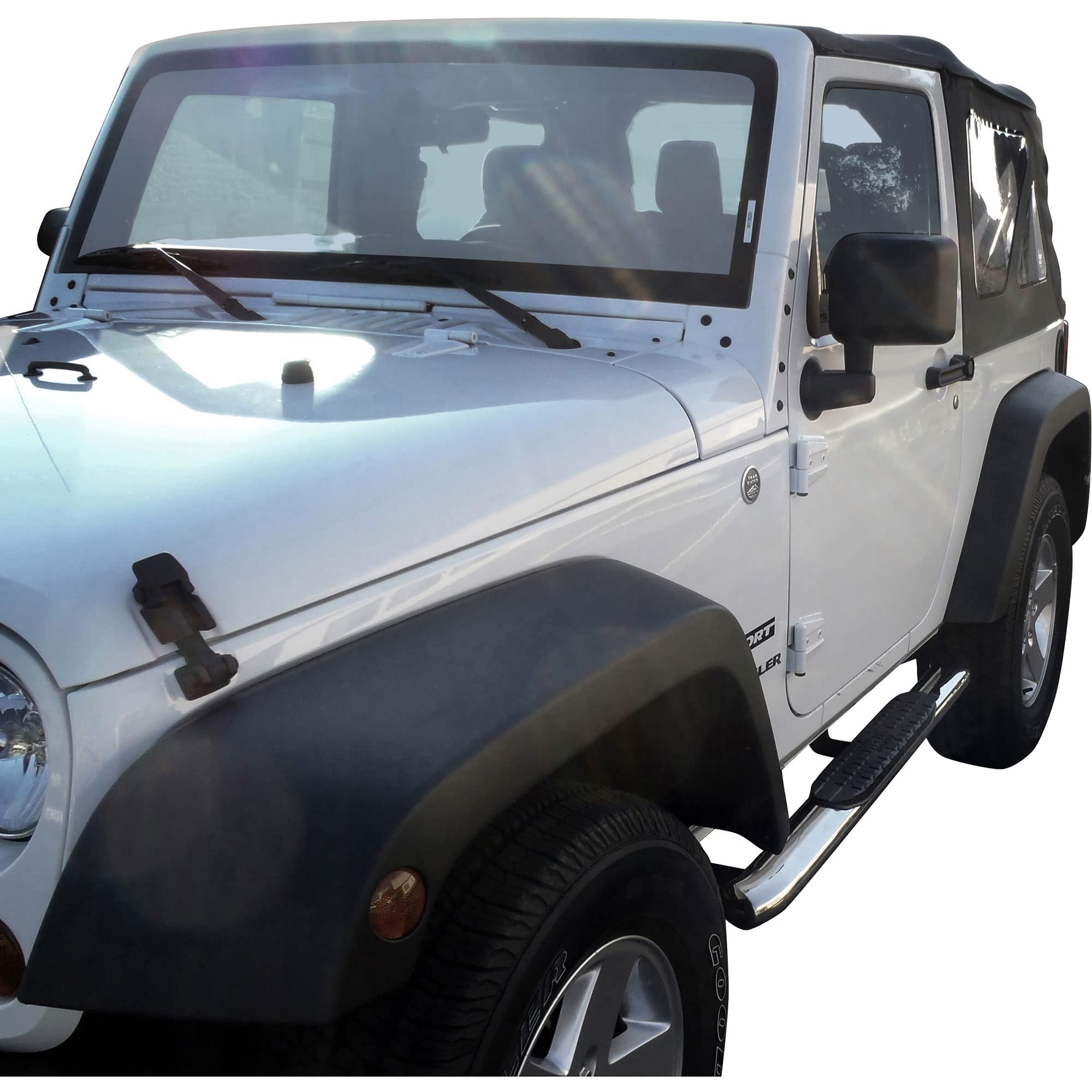Westin 21-23310 Pro Traxx 4 Oval Nerf Step Bars Fits 2007-2018 Wrangler Jk 2Dr Polished Ss 1 Pair