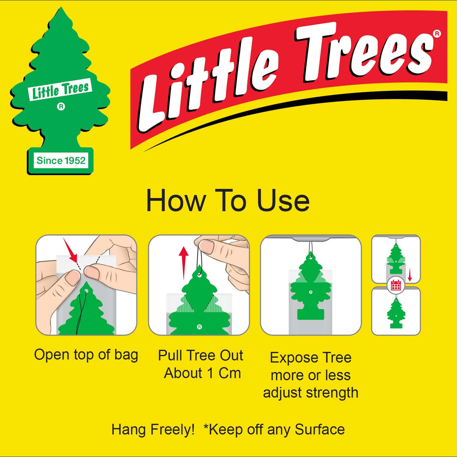 Little Trees Car Air Freshener | Hanging Paper Tree For Home Or Car | Pina Colada Scent | Pack Of 6
