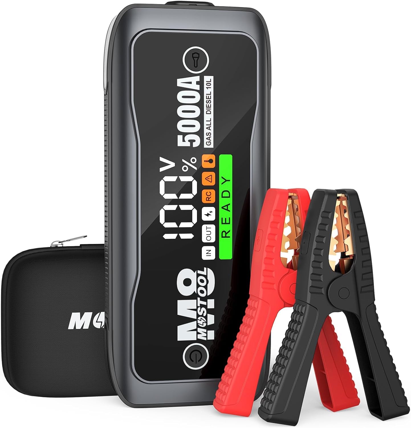 MOSTOOL 5000A Car Jump Starter, 12V Portable Battery Booster with LED Display, Fits All Gas Engines and Up to 10.0L Diesel Engin