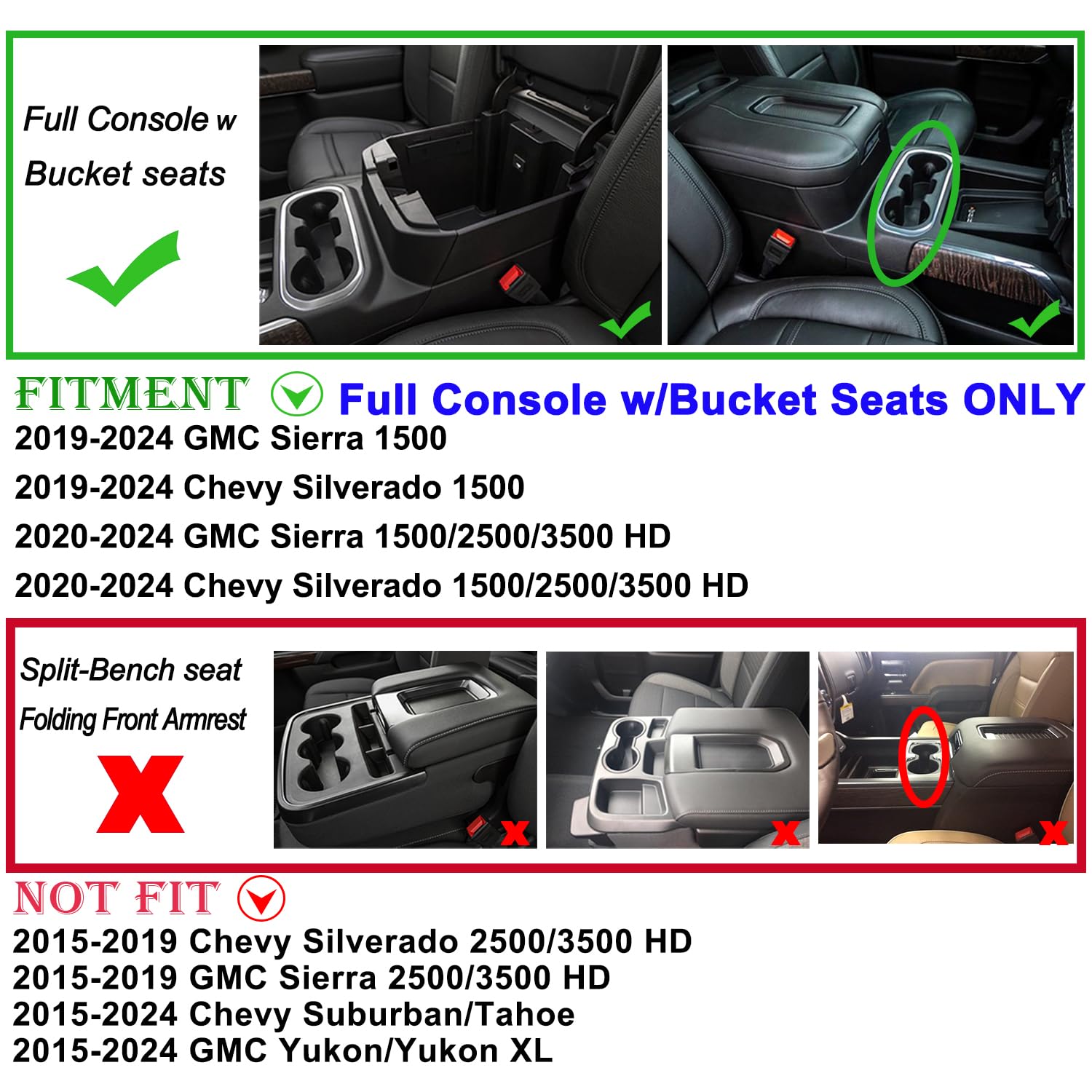 Jkcover Center Console Organizer Tray Compatible With (2019-2023 2024) Chevy Silverado 1500/Gmc Sierra 1500 And 2020-2024 Silver