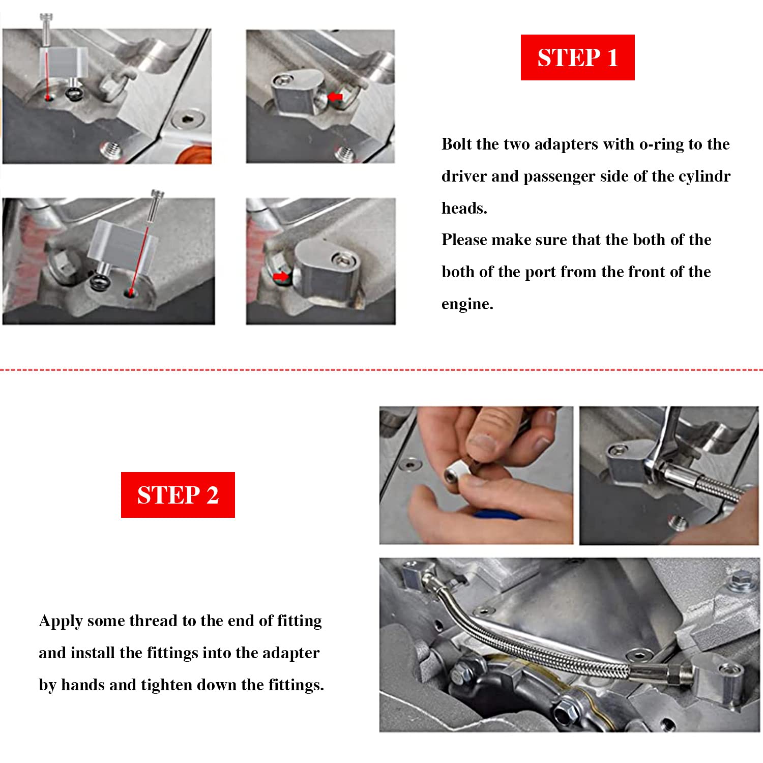 RJSPHH LS Steam Port & Coolant Crossover Kit, Aluminum, Compatible with GM LS Series Engines, Silver, Model 717664963328