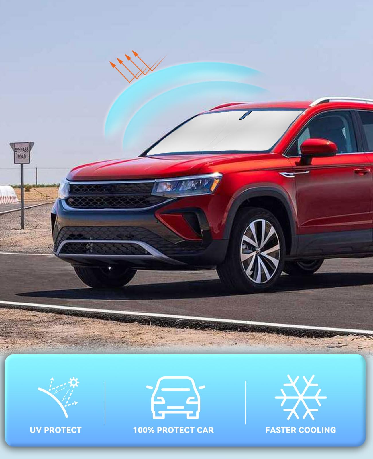 Sun Shade For Vw Taos Windshield Sunshades Cover Custom Fit Volkswagen/Vw Taos Accessories 2022-2023 2024 2025 Front Window Shie