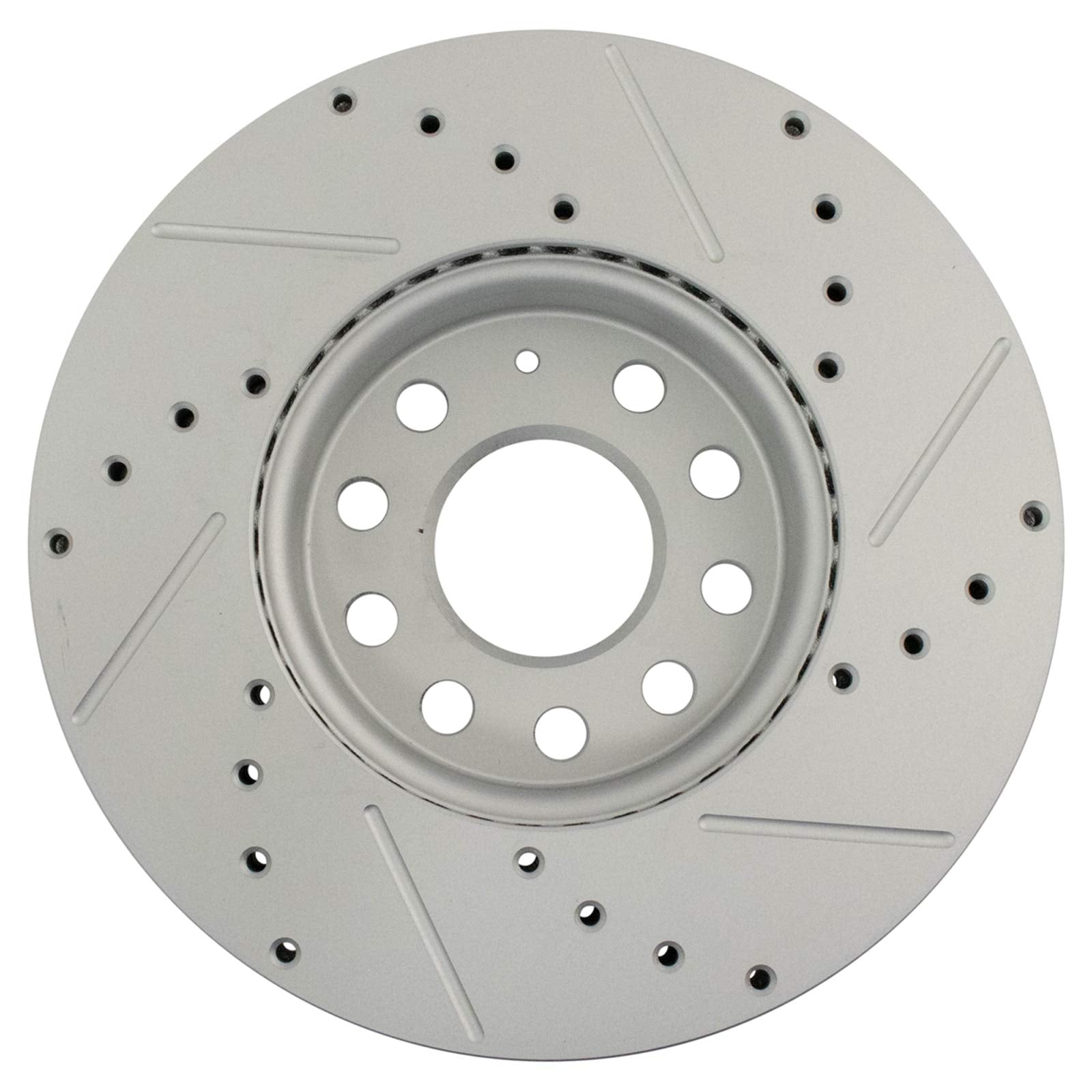 Trq Front Performance Brake Rotor Drilled Slotted Pair Set For 2011-2015 Audi A3 / 2011-2015 Audi A3 Quattro / 2010-2017 Vw Golf