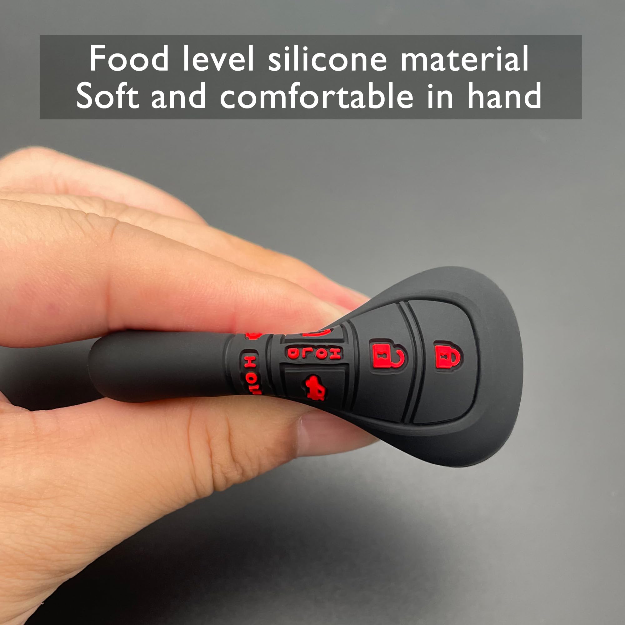 Tandrive Key Fob Cover For (5 Buttons) Honda 2022 2023 2024 2025 Civic Accord Hr-V Pilot Cr-V, Silicone, 2-Pack, Red Button, Bla