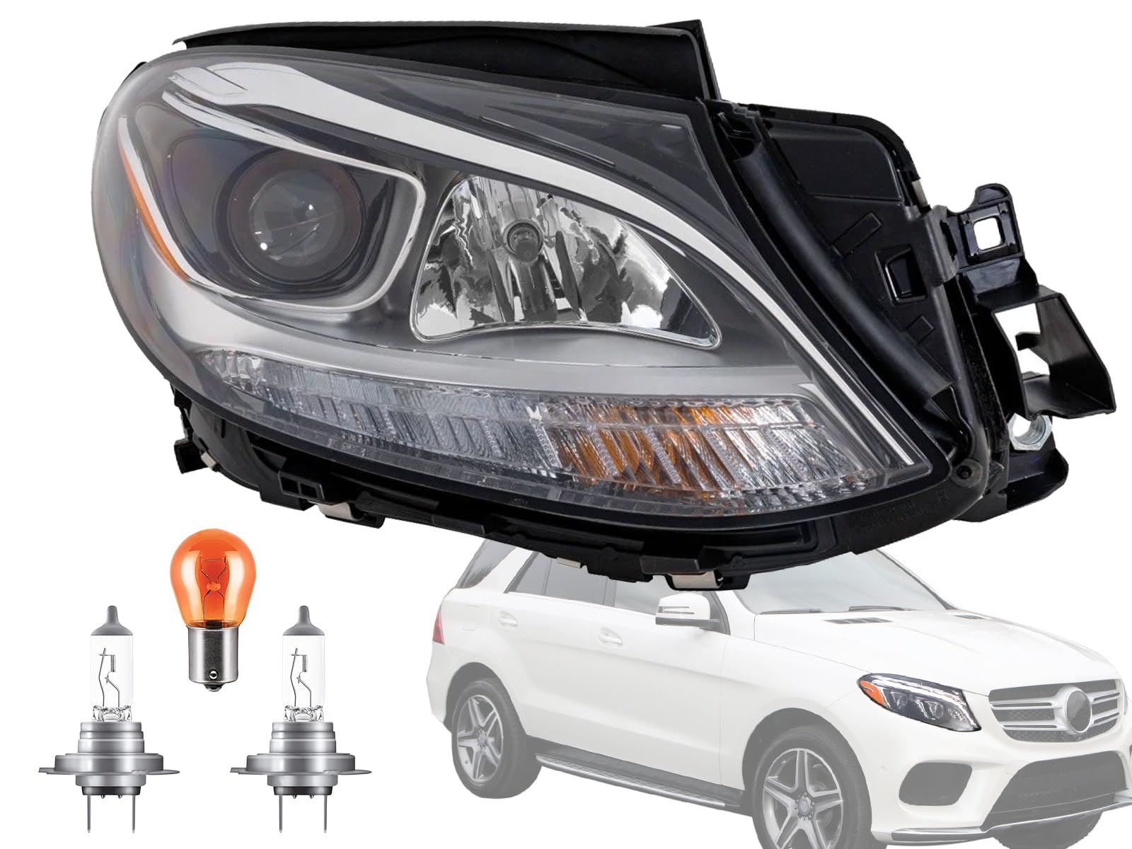 Auto Parts Avenue APA Replacement Head Lamp for 2016 2017 2018 2019 16 17 18 19 M-Benz GLE Class Passenger Right Side MB2519107