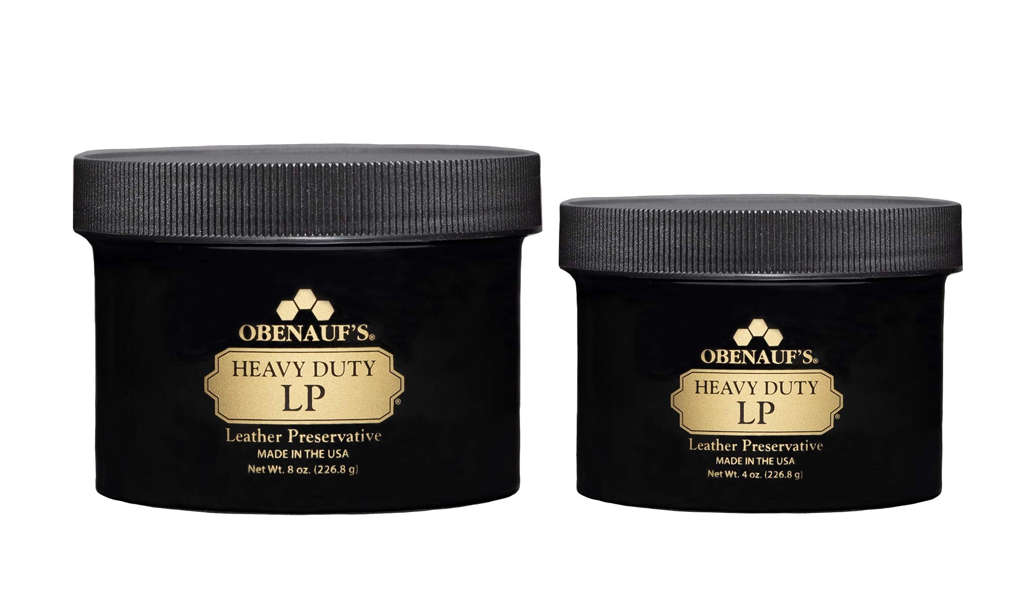 Obenauf's Heavy Duty LP Leather Preservative - All Natural Beeswax Oil Conditioner - 8oz - Restores Sunfaded or Cracked Leather