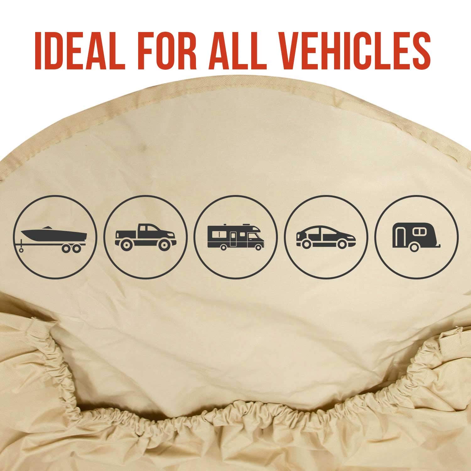 Tcp Global Set Of 4 Oxford Waterproof Canvas Wheel Tire Covers For Rv Auto Truck Car Camper Trailer 27''-29'' Diameter
