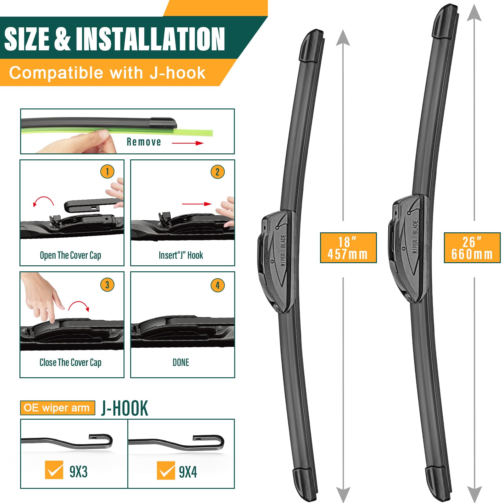 Kvq Windshield Wiper Blades Replacement For Hyundai Veloster 2012 2013 2014 2015 2016 2017 Original Factory Quality Front Rear W