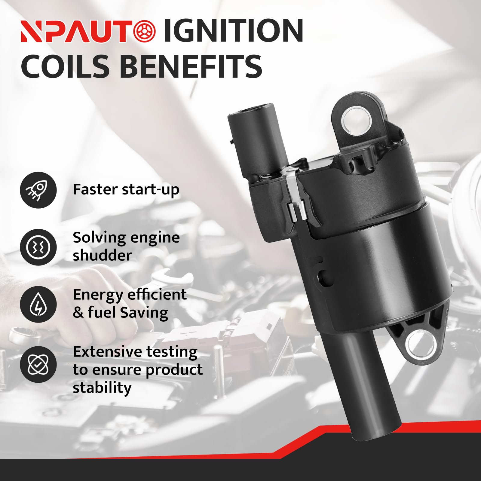 Round Ignition Coil Pack Compatible with V8 4.8 5.3 6.0 Chevy Silverado Tahoe Trailblazer Avalanche Express Cadillac Escalade GM