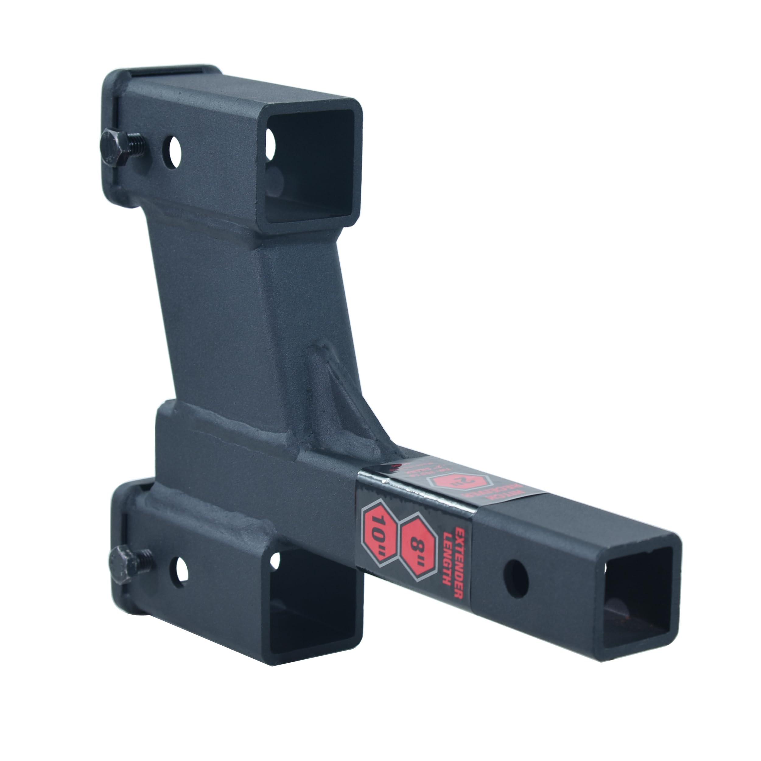 TOPTOW Dual Hitch Extender, 2" Receiver, 2-1/4" & 6-1/4" Rise/Drop, Alloy Steel, 7500lbs Capacity,
