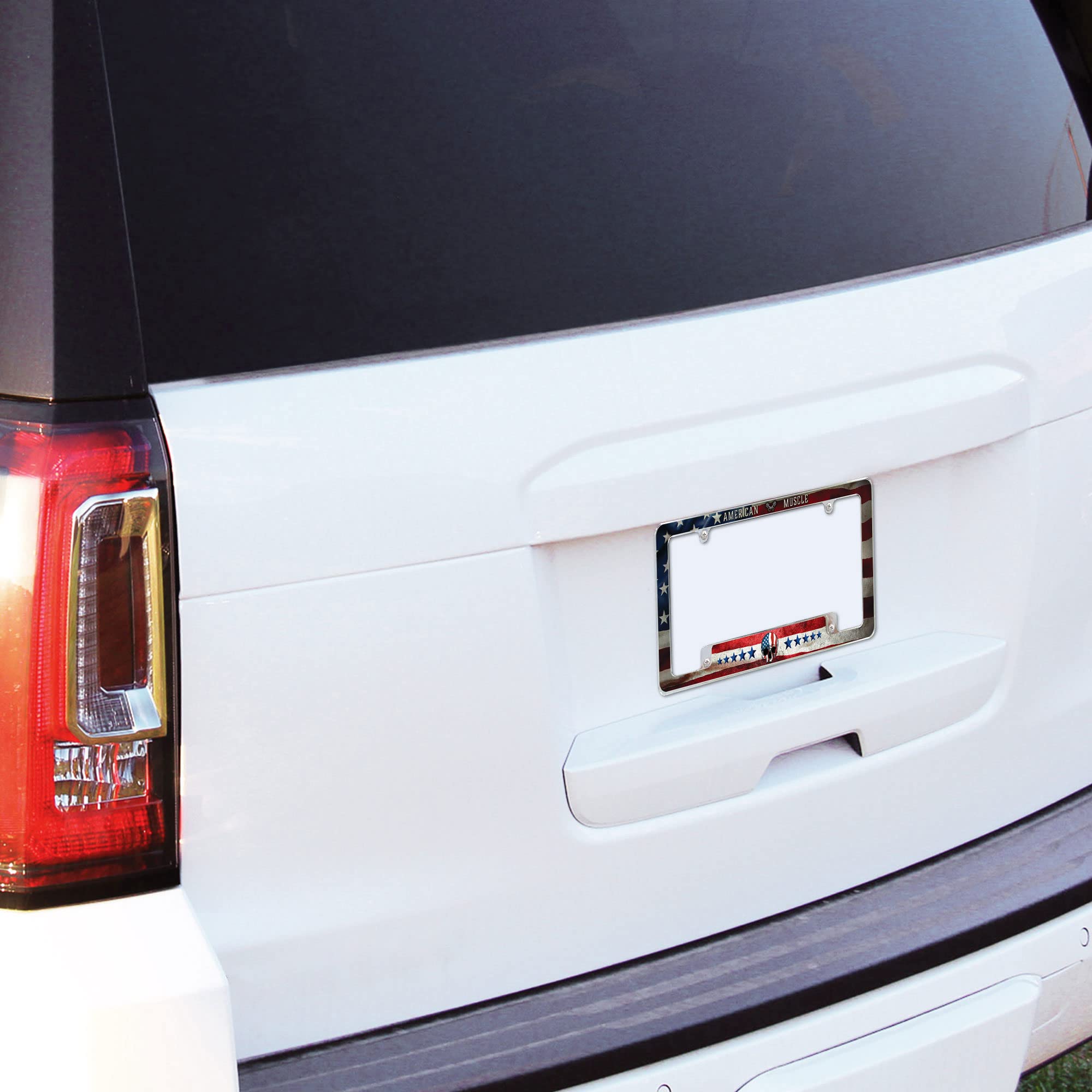 Rico Industries American Tough Guy All Over Automotive License Plate Frame for Car/Truck/SUV (12 x 6)