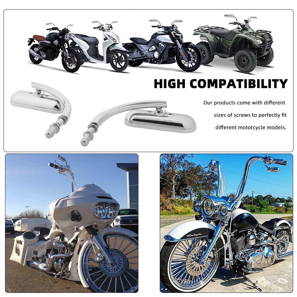 goodfitment Chrome Oval Motorcycle Mirrors - Upgrade Rearview Compatible with Harley Road King, Softail, Street Glide, Electra, Dyna