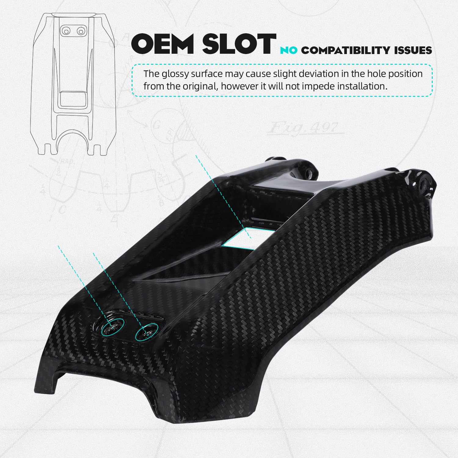 Funparts Carbon Fiber Battery Cover for Surron Light Bee X/S - Black, Durable Lid Guards for Electric Dirt Bike