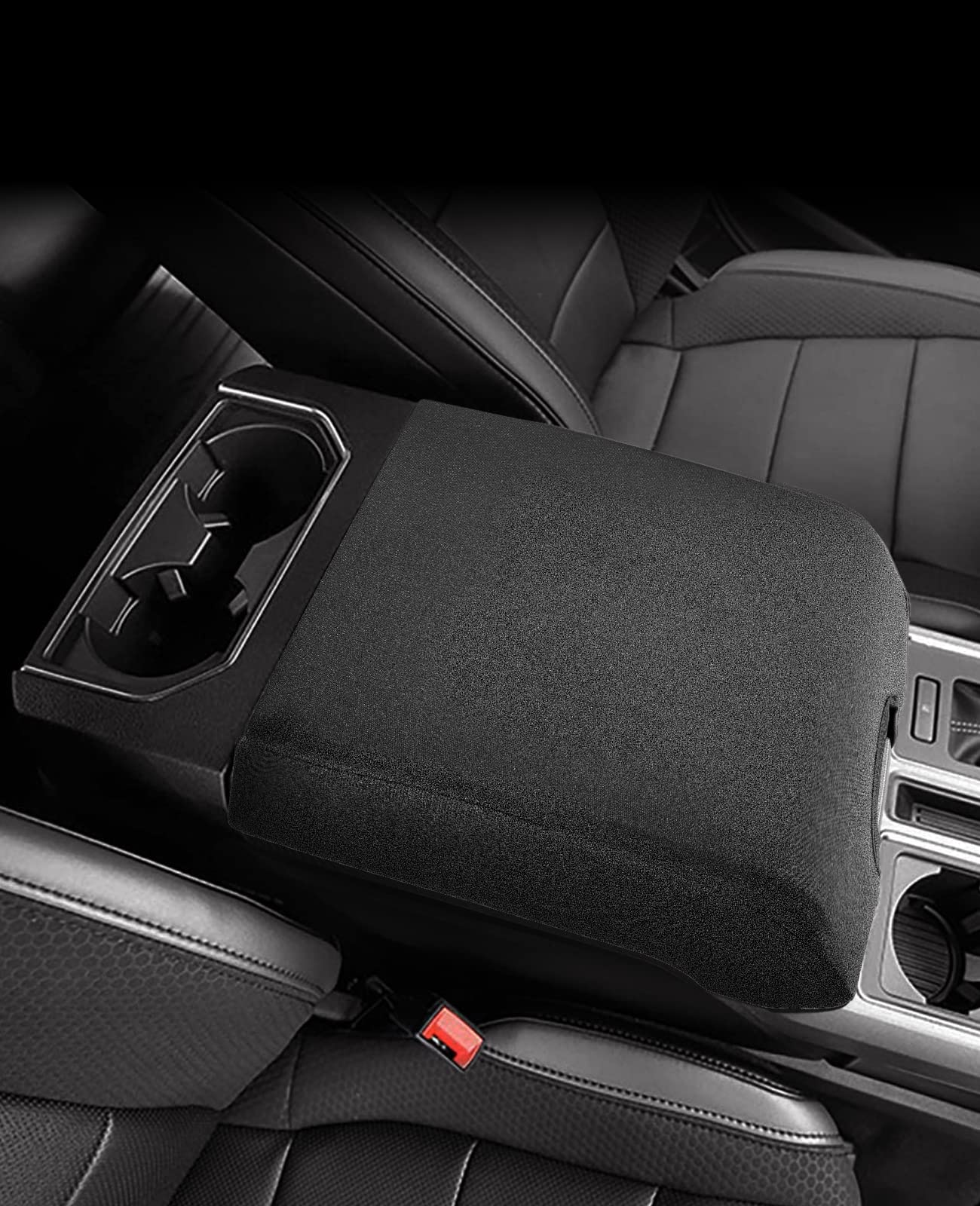 Issyauto Center Console Cover Compatible With 2015-2020 F150, 2017-2022 F250 F350, 2018-2023 Expedition, Neoprene Customized Arm