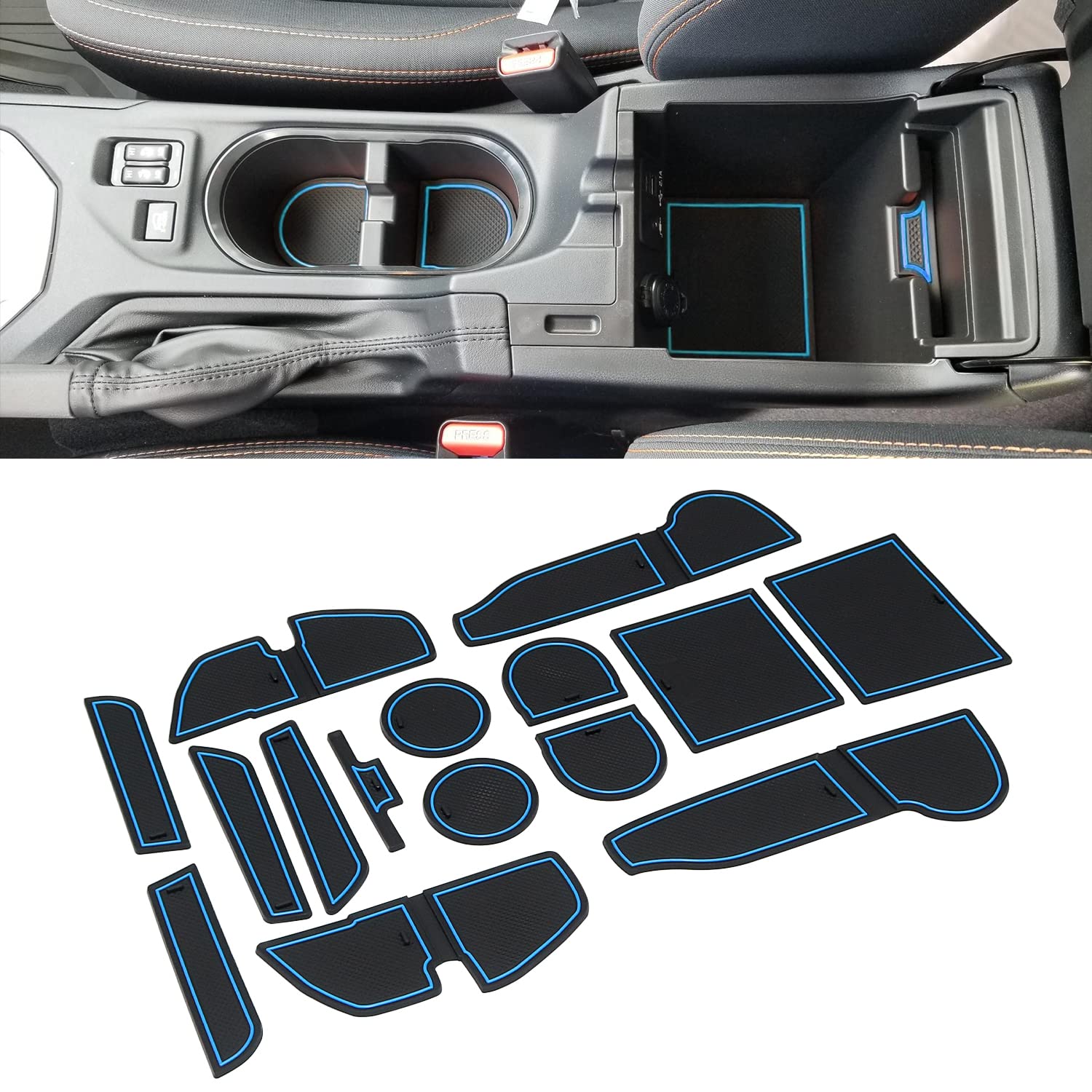 Mochent Cup Holder Insert For Subaru Crosstrek 2023 2022 2021 2020 2019 2018 And For Subaru Impreza 2017-2023 Center Console Mat