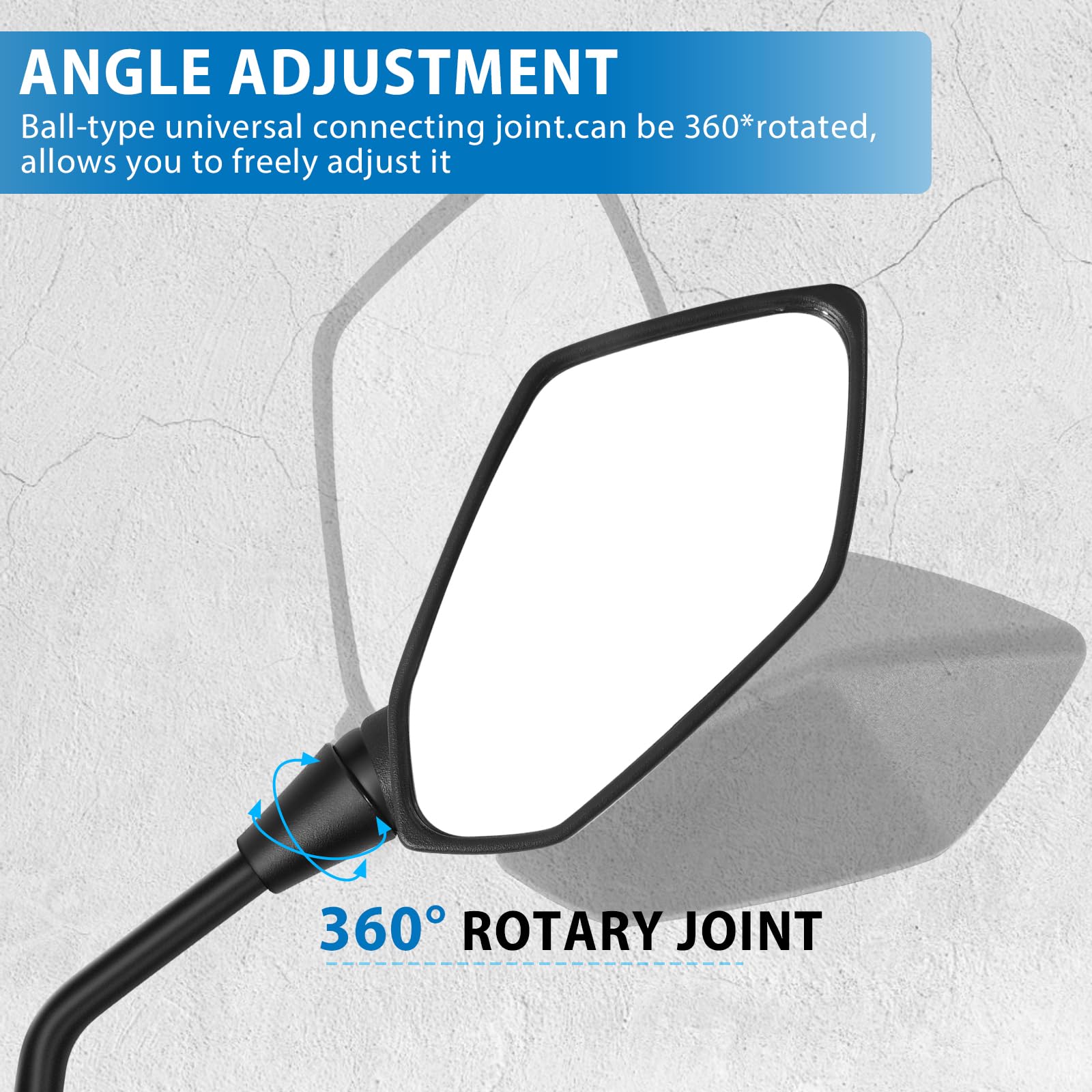 Atv Mirror, Motorcycle Side Mirrors For 8Mm 10Mm Bolt, 7/8'' Handle Bar Mount Clamp Motorcycle Atv Accessories,Compatible With S