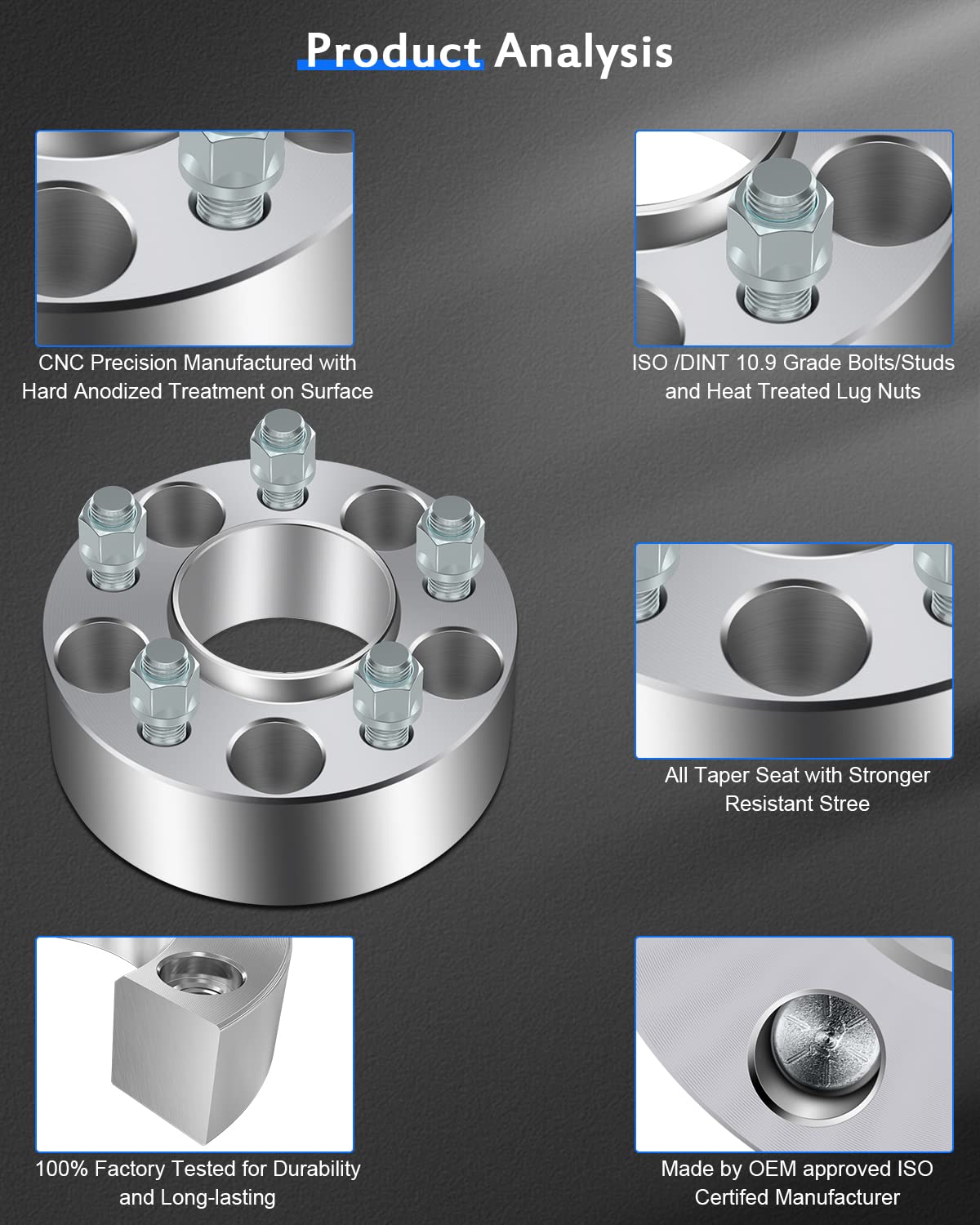 Eccpp 2Pcs 5 Lug Hubcentric Wheel Spacers 5X4.5 To 5X4.5 50Mm 2'' 5X114.3 To 5X114.3 Wheel Spacers For Mustang Mach 1 Crown For