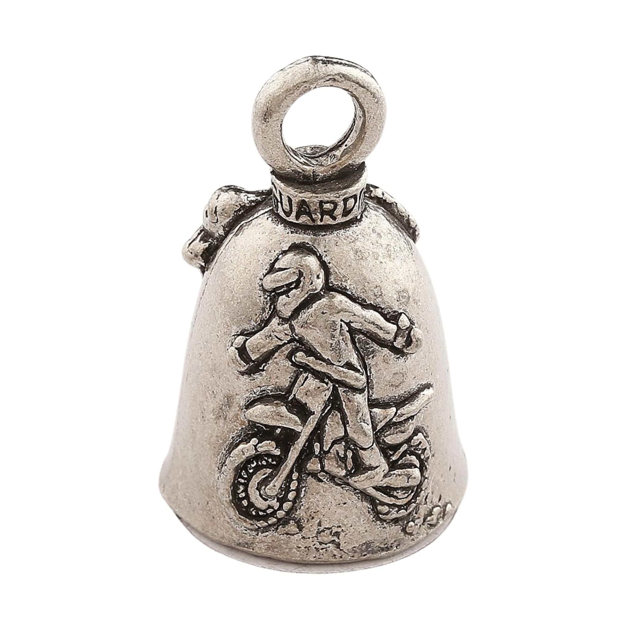 Guardian Bell Dirt Bike Tricks Good Luck Bell - 1.75" Lead-Free Pewter Motorcycle Bell with Keyring & Gift Bag