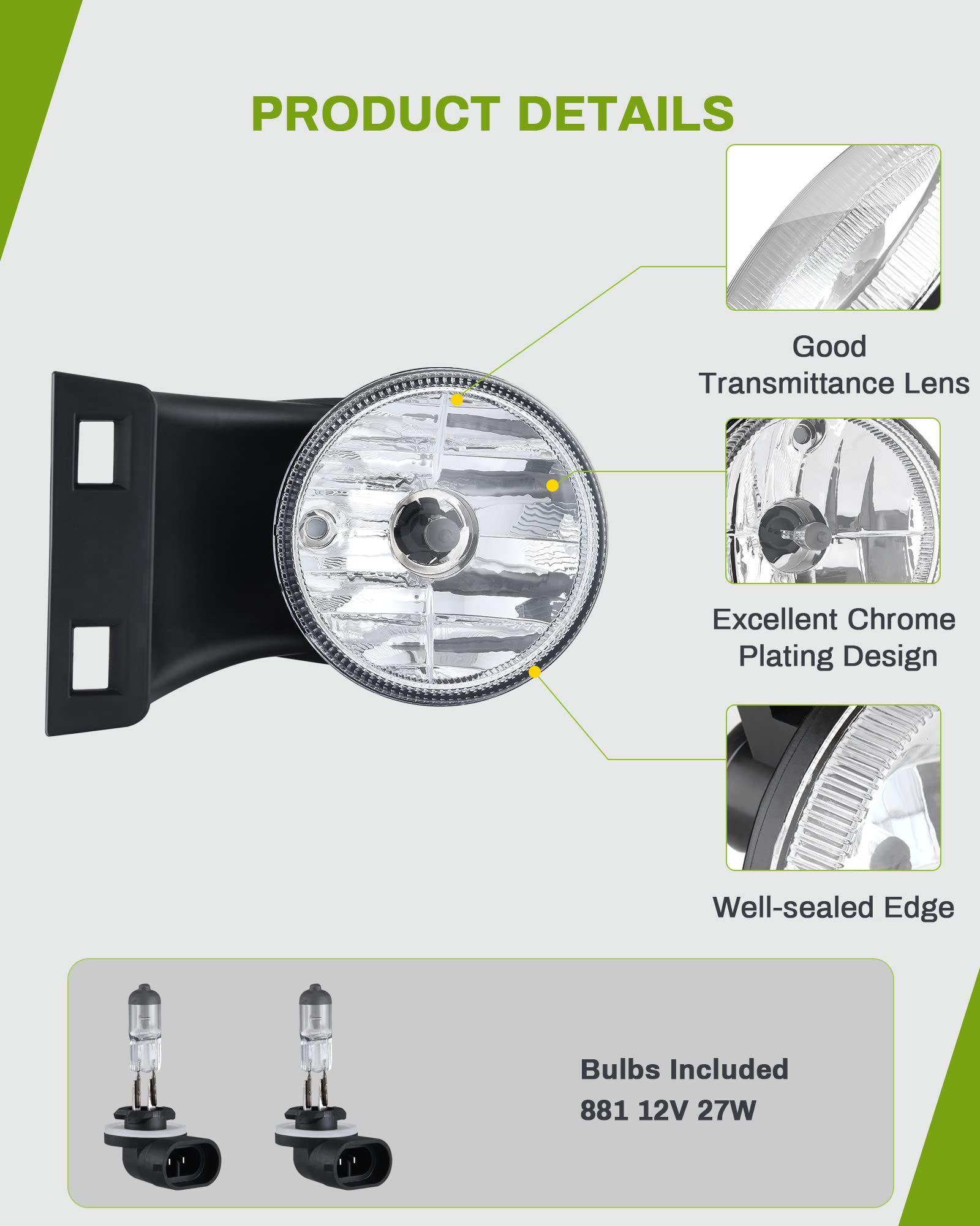 Autosaver88 Fog Lights Compatible With 94 95 96 97 98 99-01 Dodge Ram 1500 1994 1995 1996 1997 1998 1999 2000 2001 2002 Dodge Ra